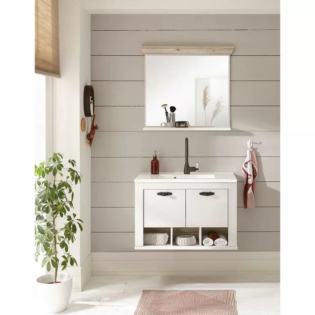 Gäste WC Möbel mit Waschbecken Spiegel (zweiteilig) günstig online kaufen
