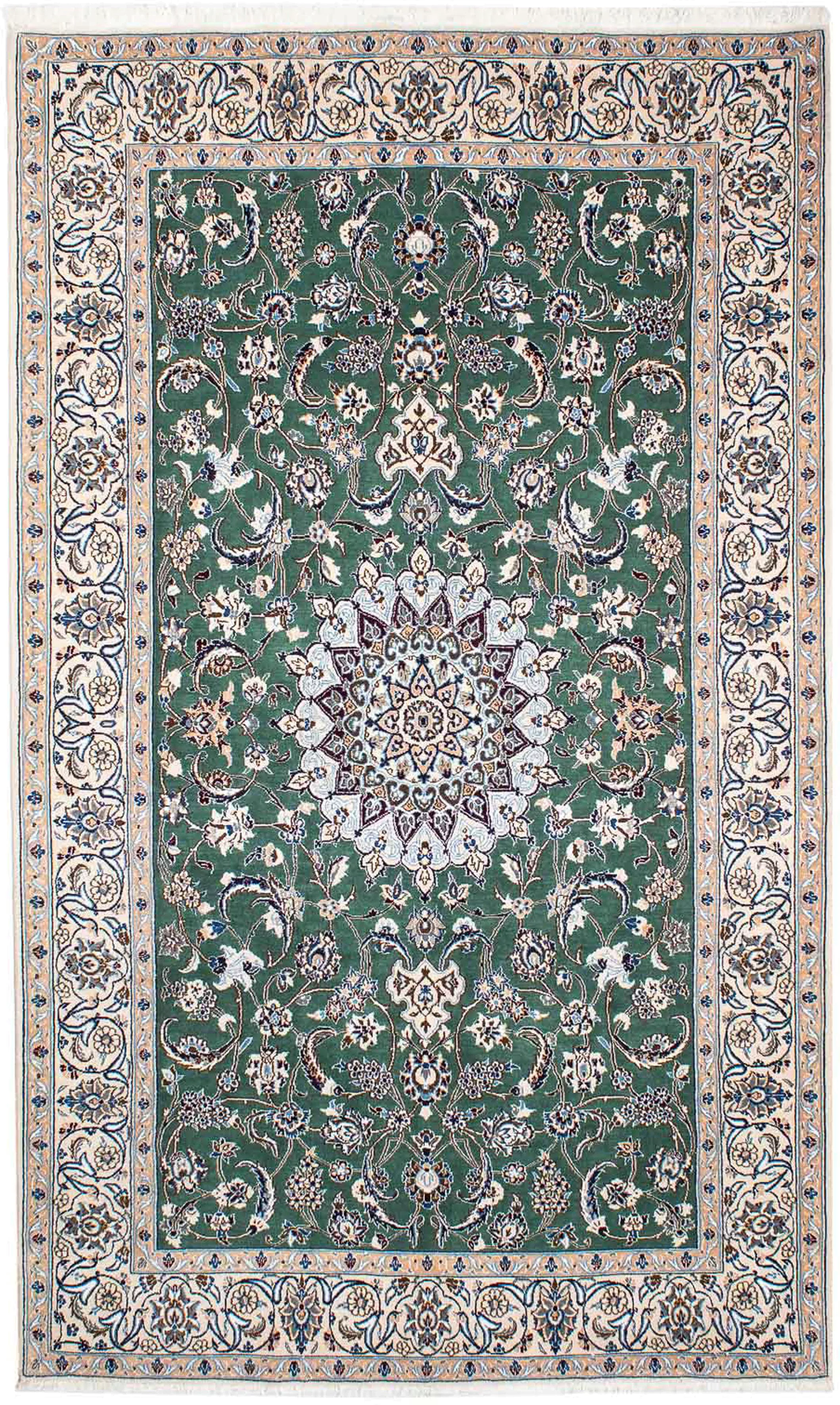 morgenland Orientteppich »Perser - Nain - Royal - 254 x 152 cm - grün«, rec günstig online kaufen