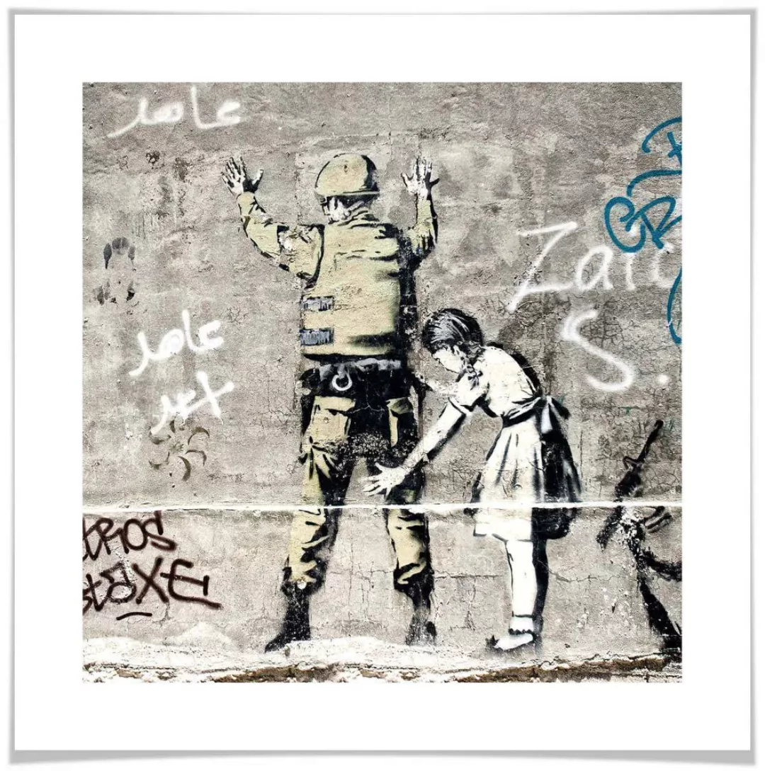 Wall-Art Poster "Graffiti Bilder Mädchen und Soldat", Menschen, (1 St.) günstig online kaufen
