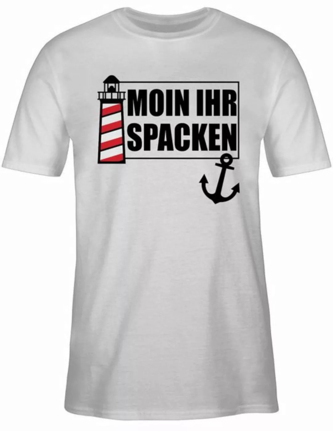 Shirtracer T-Shirt Moin ihr Spacken Leuchtturm Sprüche Statement günstig online kaufen