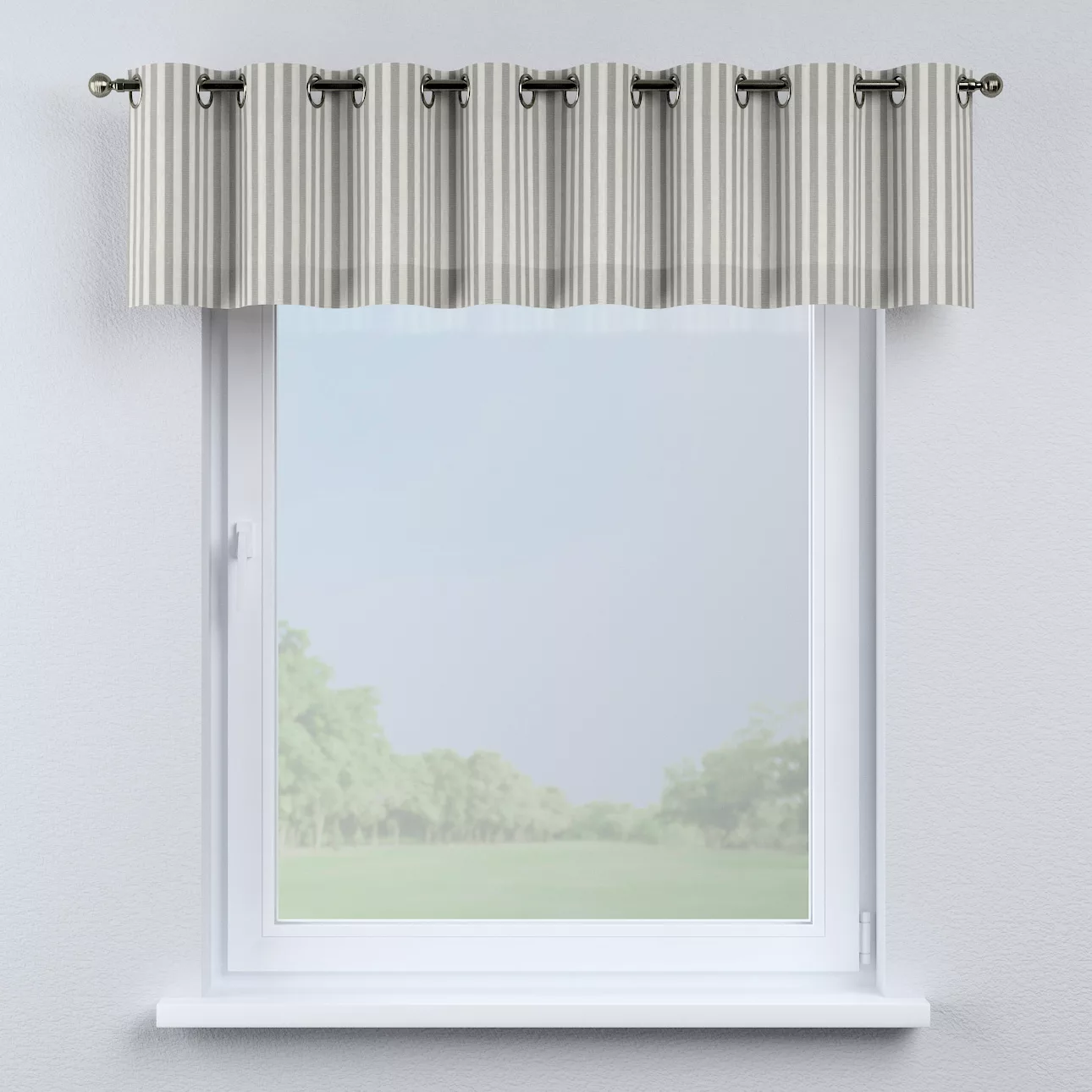 Kurzgardine mit Ösen, grau-ecru , 130 x 40 cm, Quadro (136-12) günstig online kaufen