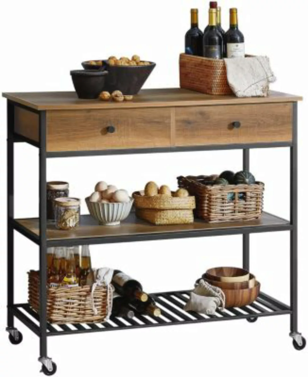 SoBuy® Küchenwagen Servierwagen Küchenregal Sideboard Beistelltisch Industr günstig online kaufen