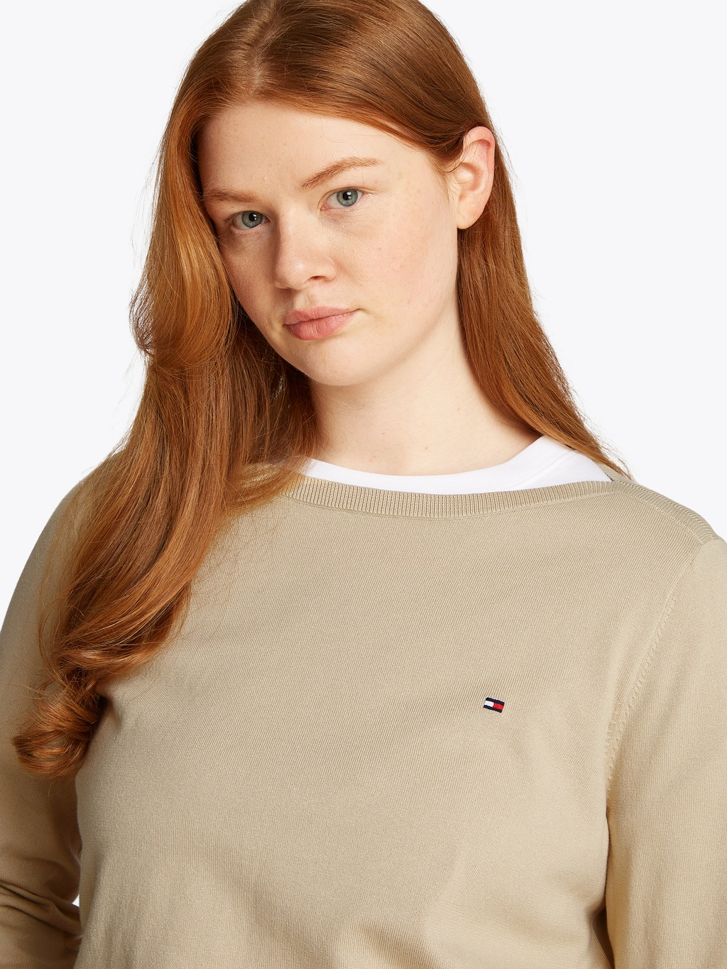 Tommy Hilfiger Curve Strickpullover "CRV CO JERSEY STITCH LS B-NK SWT", in günstig online kaufen