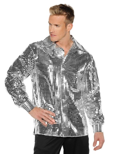 Underwraps T-Shirt Disco Hemd silber Glitzerndes Hemd für Dein Schlager Out günstig online kaufen