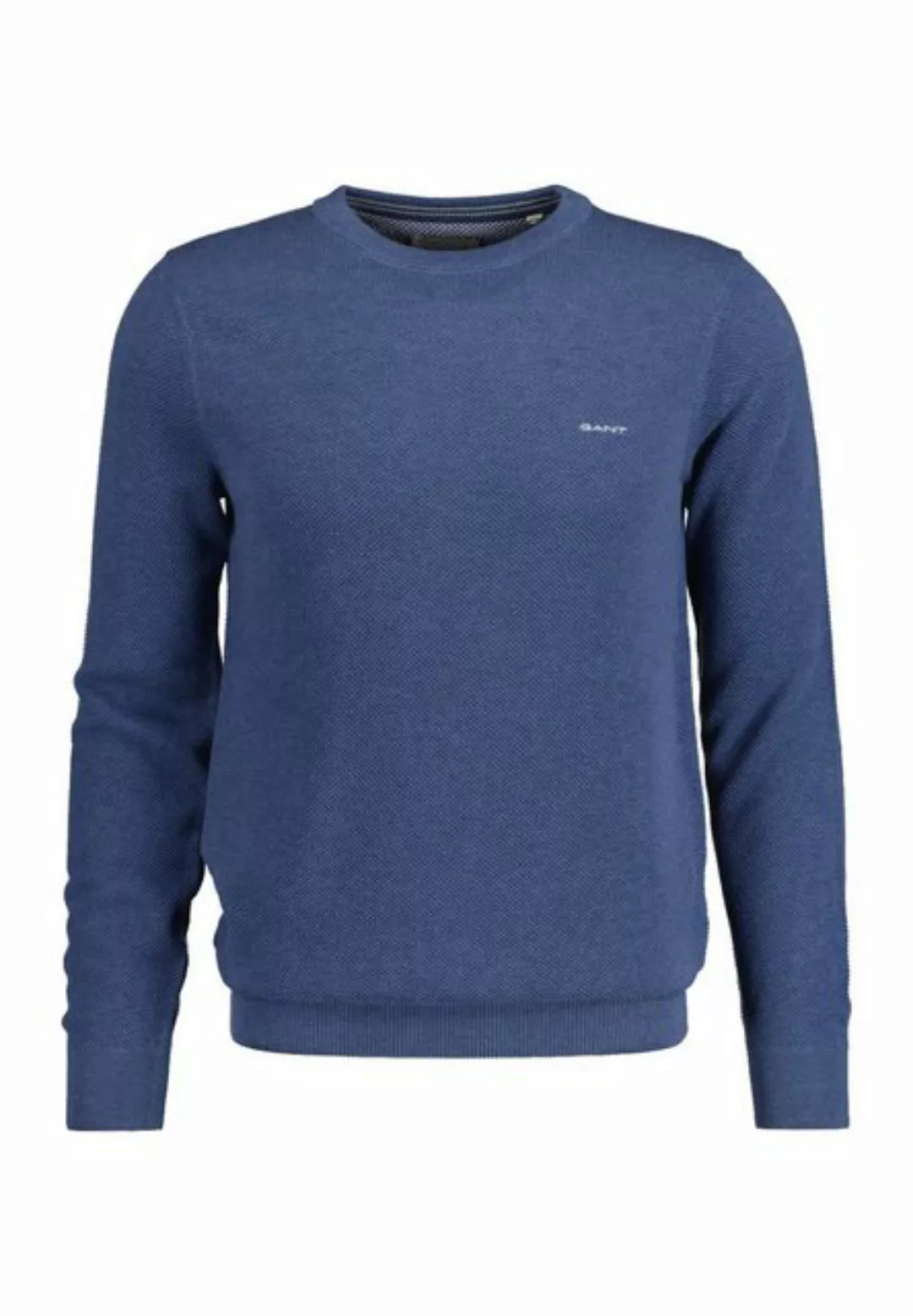 Gant Rundhalspullover "COTTON PIQUE C-NECK", mit Logostickerei auf der Brus günstig online kaufen