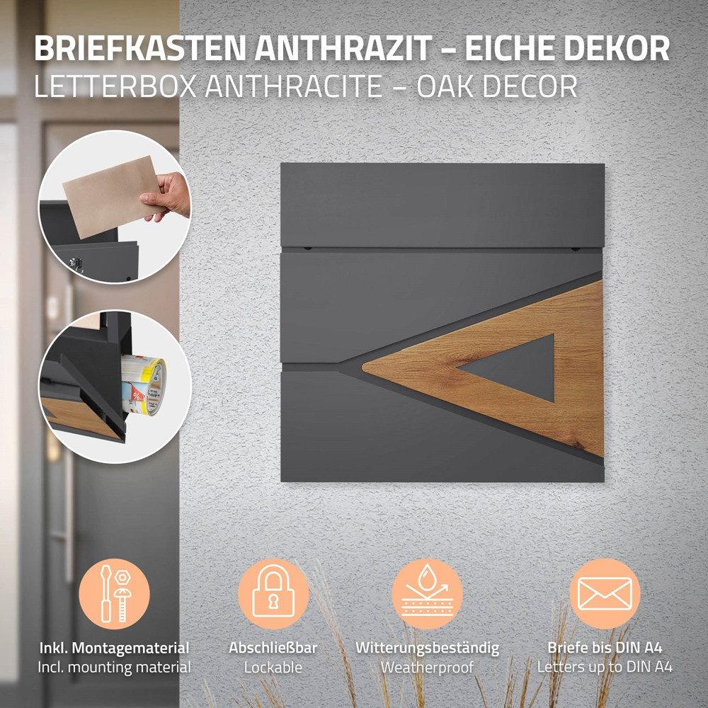 ML-DESIGN Briefkasten Postkasten mit Zeitungsfach, abschließbar günstig online kaufen