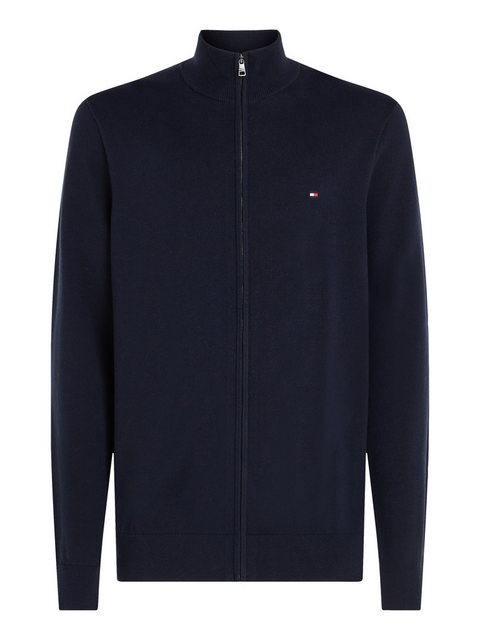 Tommy Hilfiger Strickjacke ESSENTIAL COTTON ZIP THRU mit Logostickerei günstig online kaufen