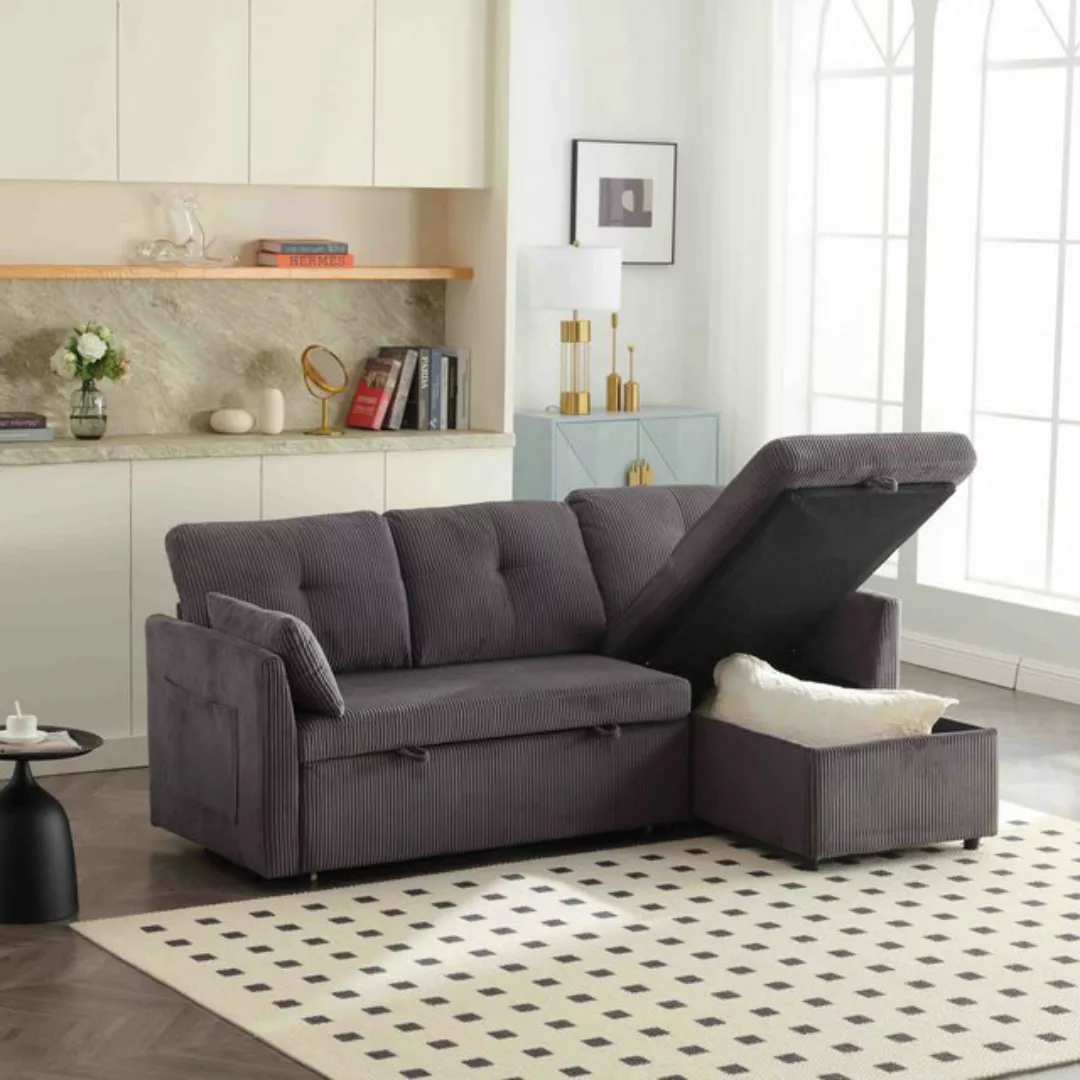 MODFU Sofa Modulares Ecksofa L-förmiges modulares Sofa, mit umkehrbarer Cha günstig online kaufen