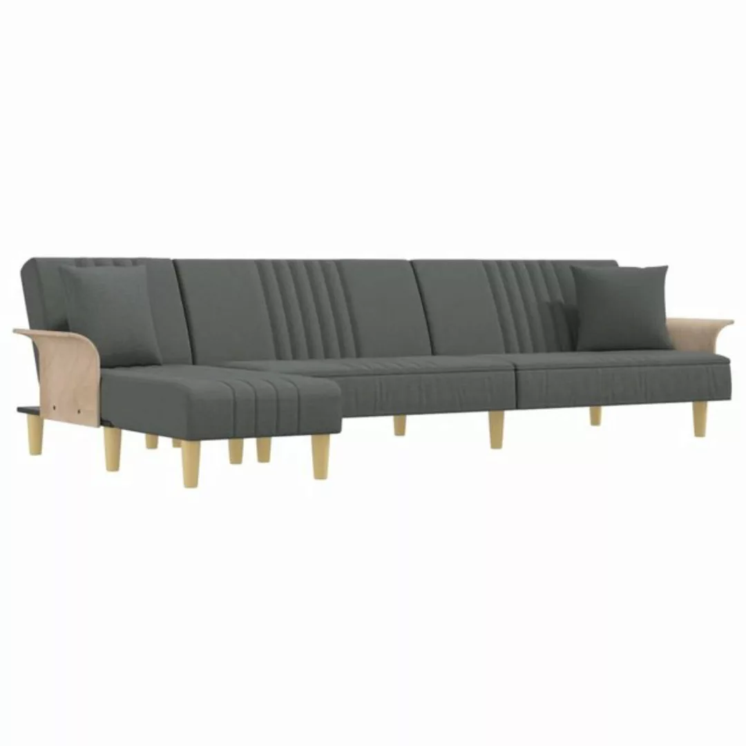 vidaXL Sofa Schlafsofa in L-Form Dunkelgrau 279x140x70 cm Stoff günstig online kaufen