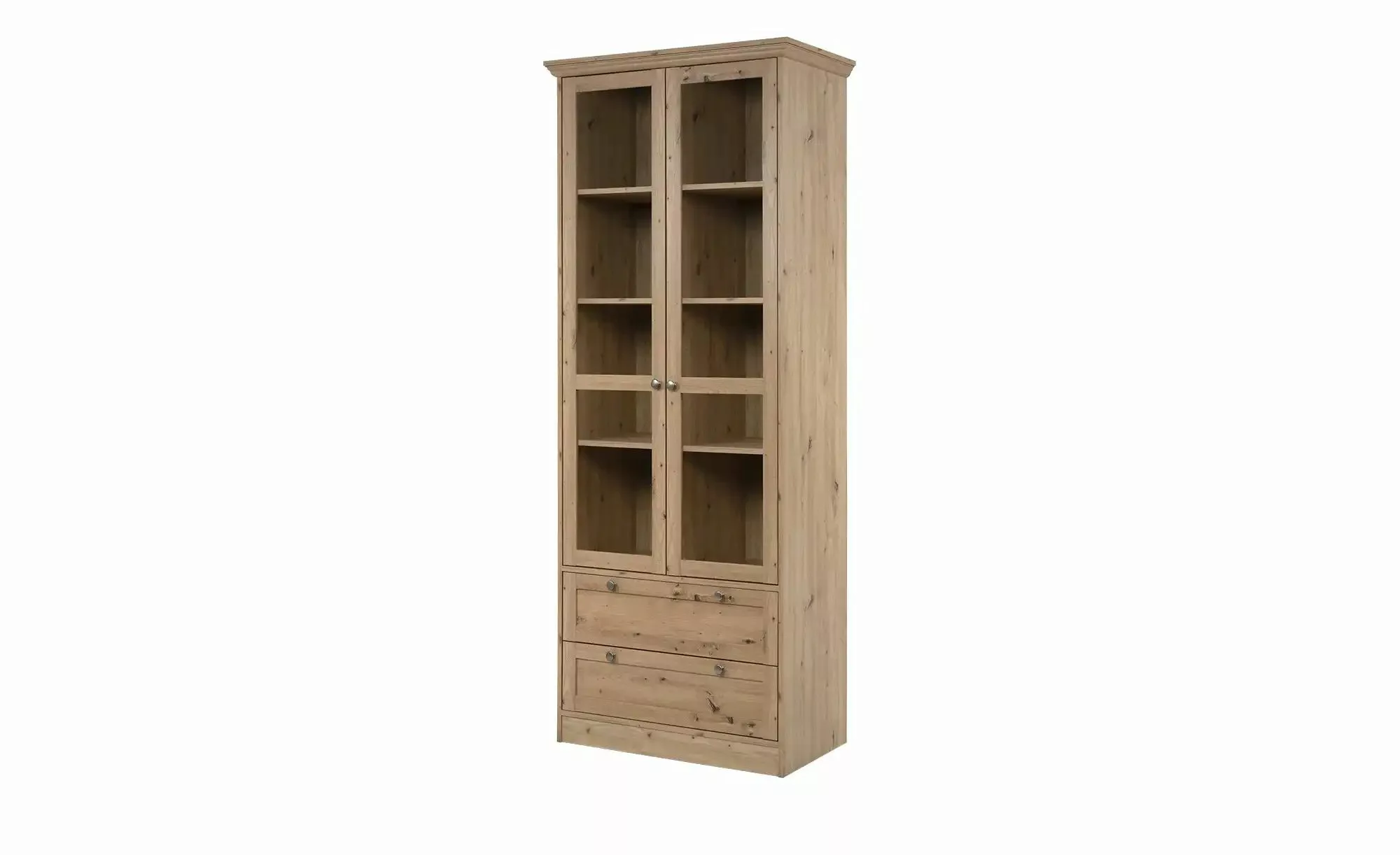 Finori Vitrine 2 Türen, 2 Schübe, 3 Böden, Artisan Eiche Dekor - 80x200x45c günstig online kaufen