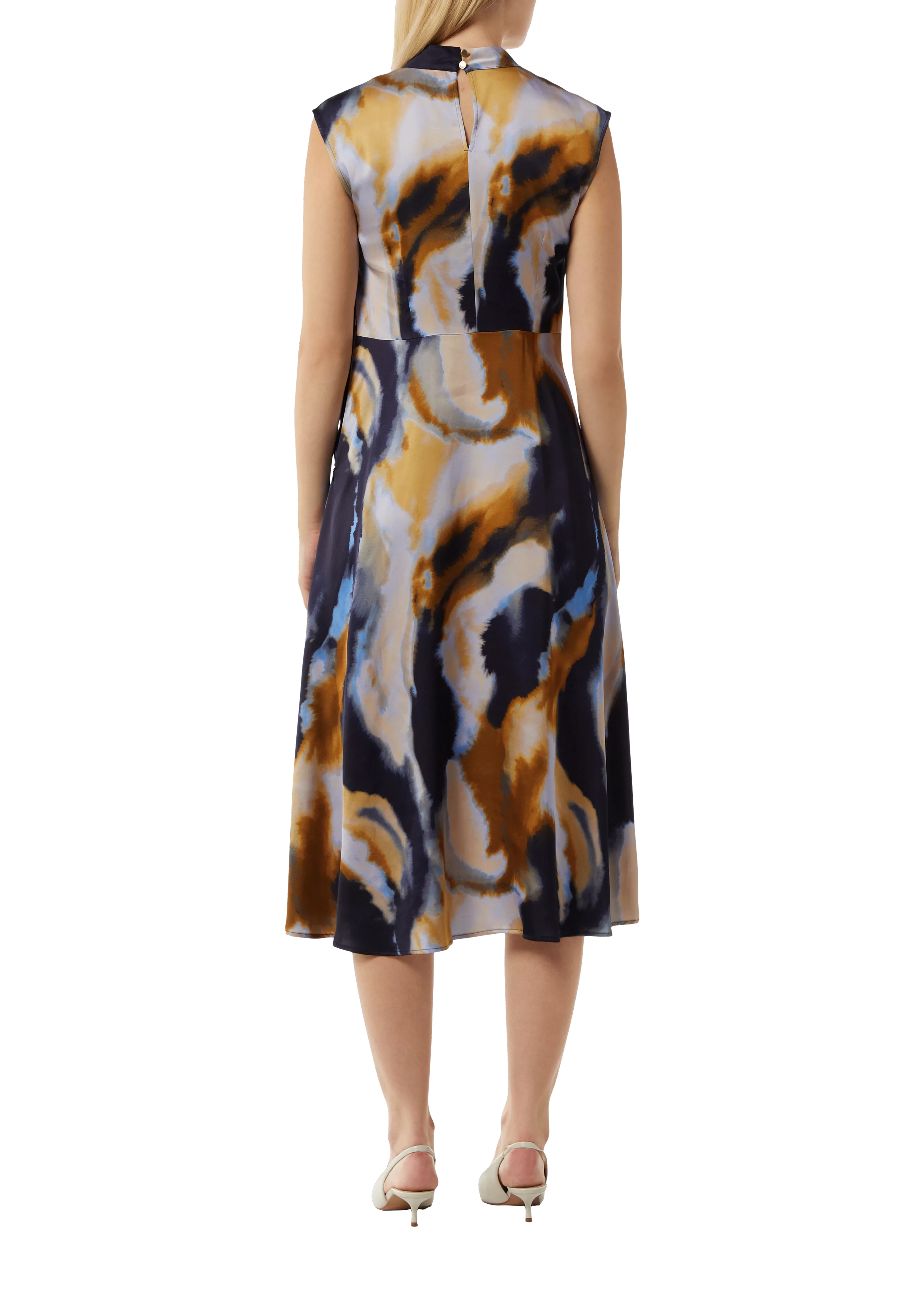 Comma Midikleid, Satin, mit Allover-Print günstig online kaufen