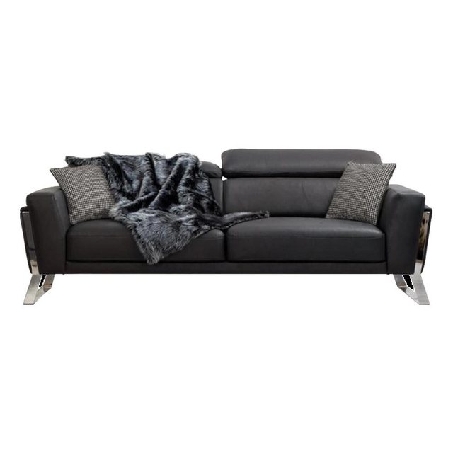 JVmoebel 3-Sitzer Schwarzer Wohnzimmer Dreisitzer Designer Sofa Luxus Leder günstig online kaufen