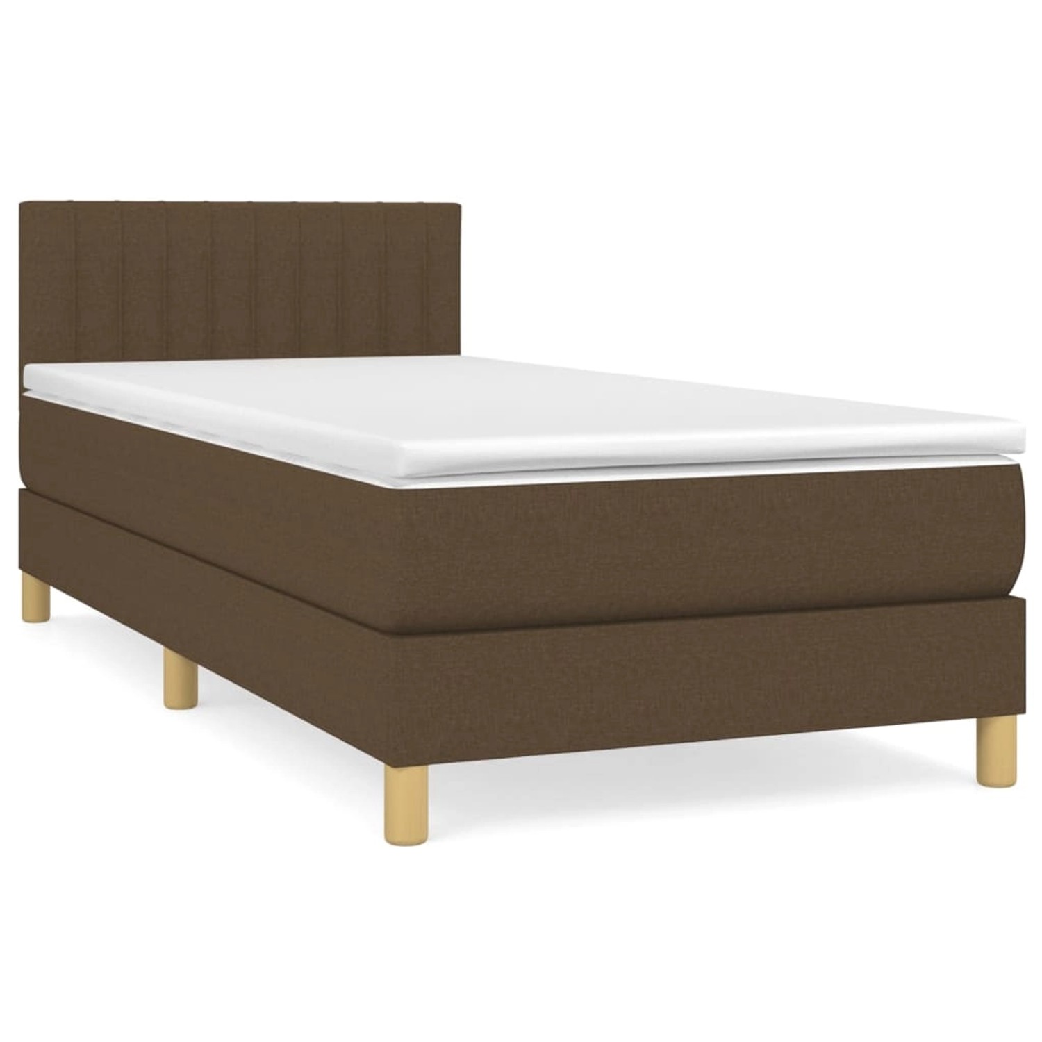 vidaXL Boxspringbett mit Matratze Dunkelbraun 90x200 cm Stoff1373282 günstig online kaufen