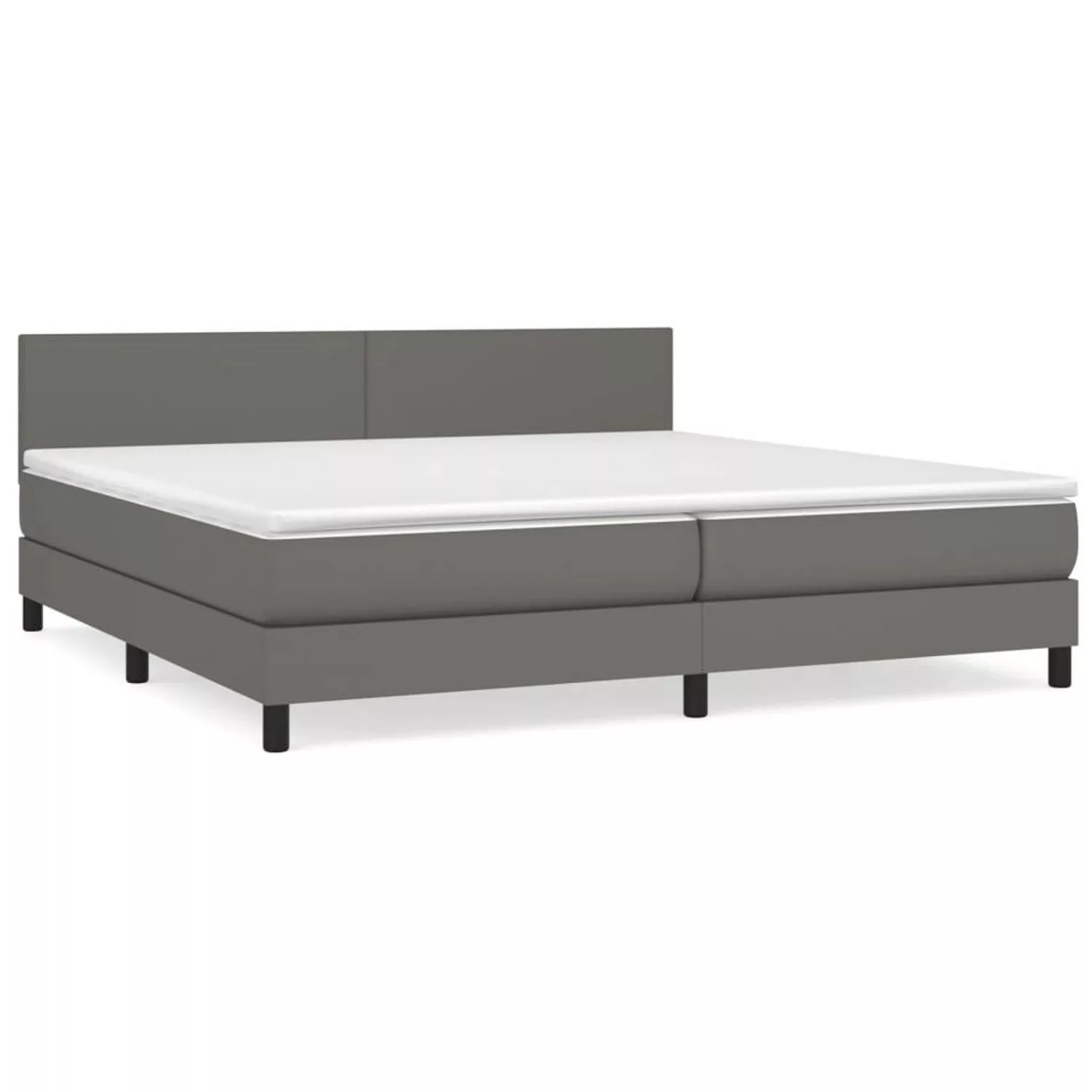 vidaXL Boxspringbett mit Matratze Grau 200x200 cm Kunstleder1389733 günstig online kaufen