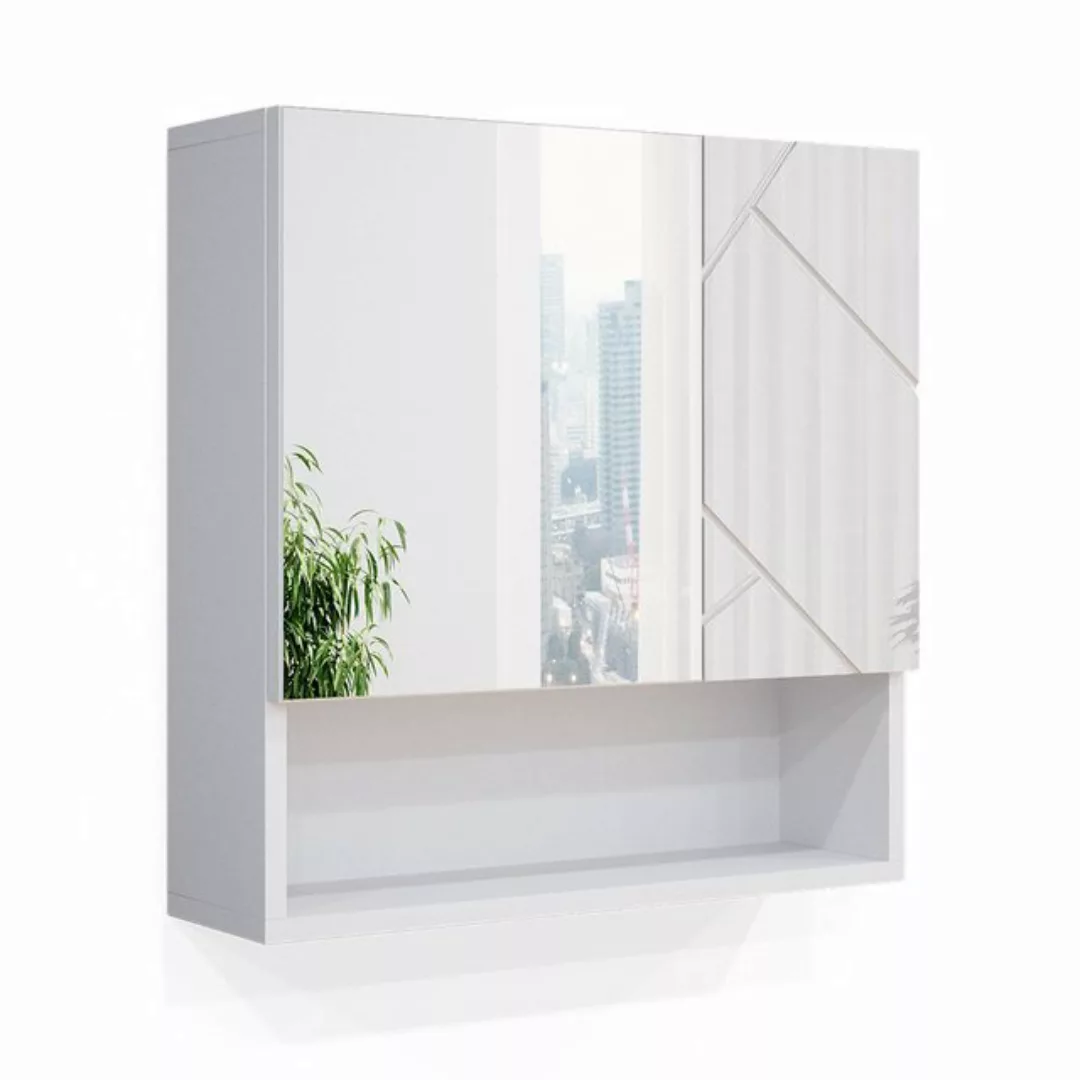 Vicco Badezimmerspiegelschrank Irma, Weiß Hochglanz, 54 x 55 cm günstig online kaufen