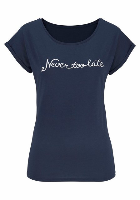 Beachtime T-Shirt "mit Frontdruck "Never too late"", aus weicher Baumwoll-Q günstig online kaufen