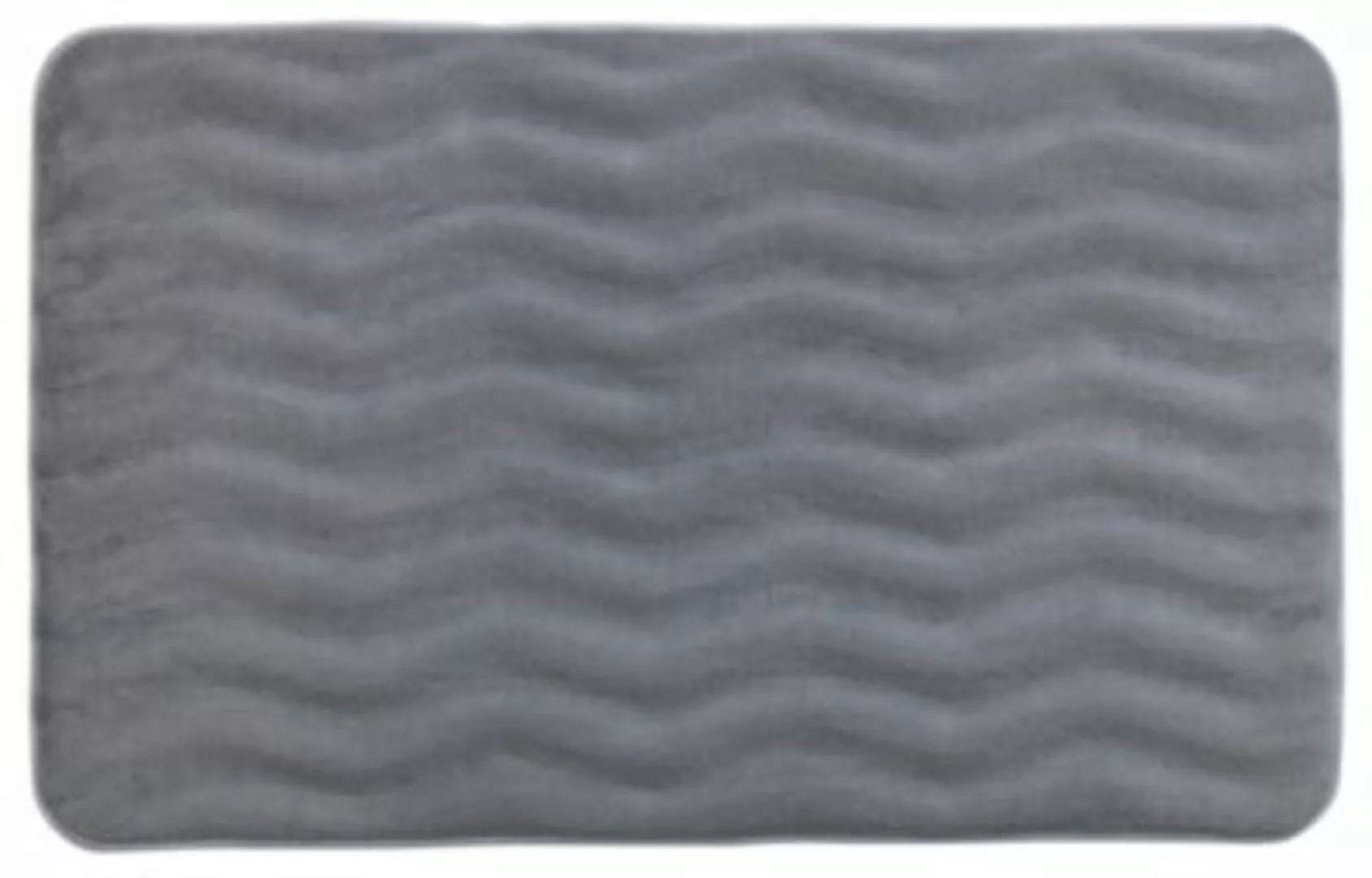 WENKO Badteppich Memory Foam Waves Hellgrau, 50 x 80 cm hellgrau günstig online kaufen
