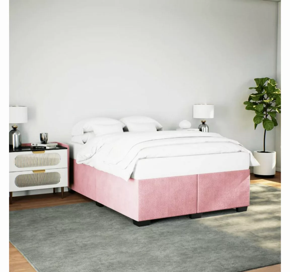 furnicato Bettgestell Rosa 140x190 cm Samt günstig online kaufen