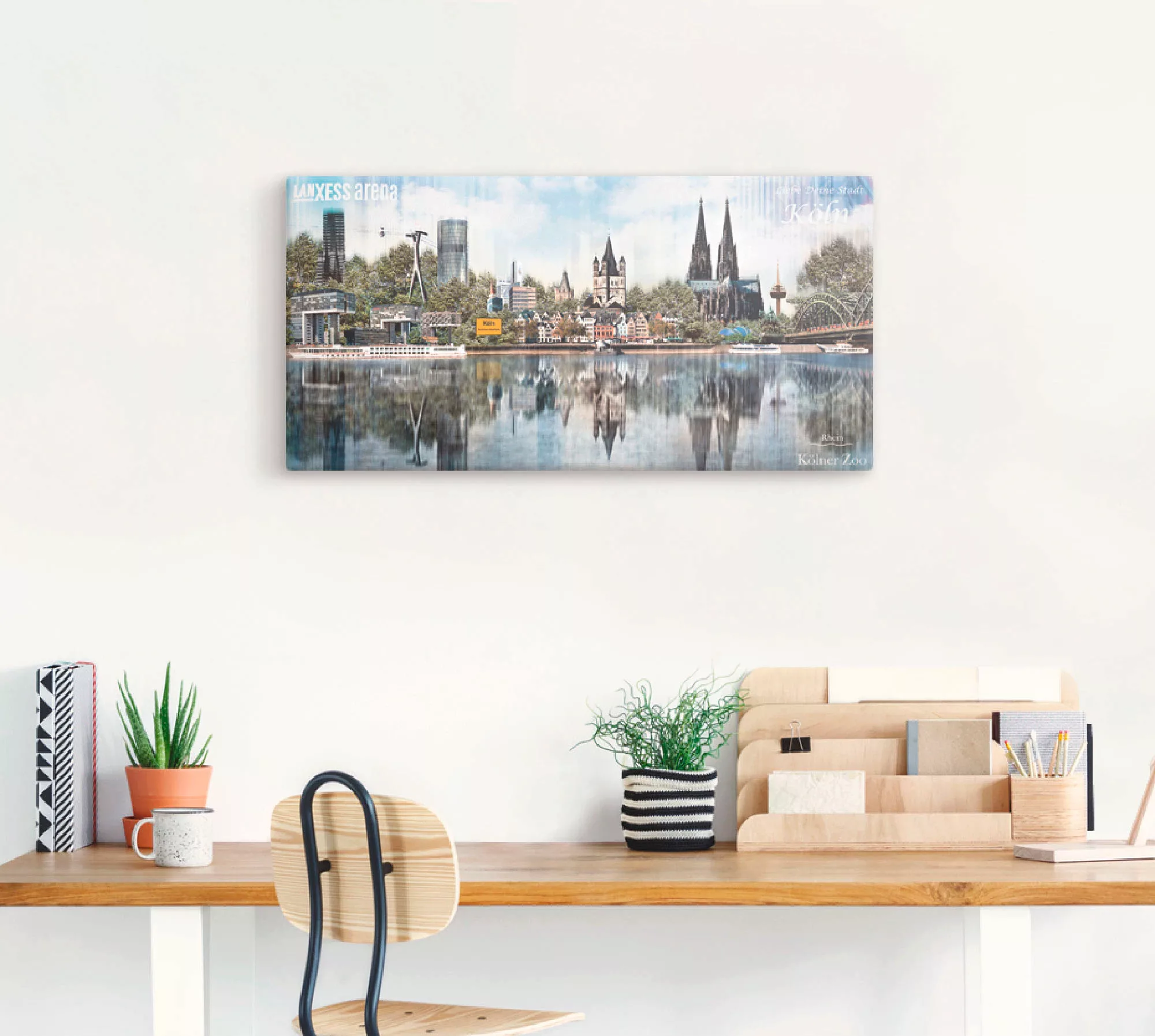 Artland Leinwandbild »Köln Skyline Abstrakte Collage 20«, Deutschland, (1 S günstig online kaufen