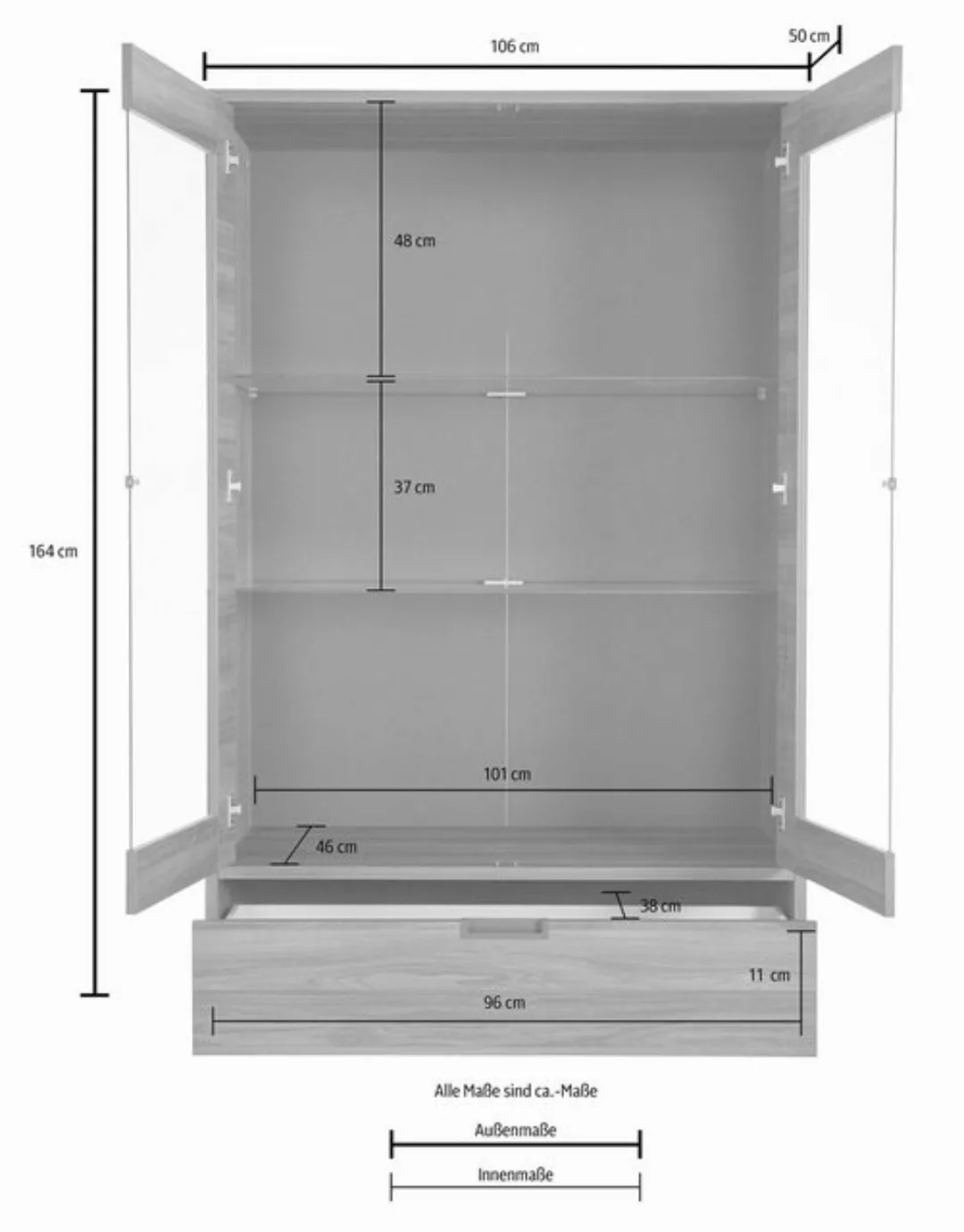 INOSIGN Vitrine Palma Höhe 176 cm günstig online kaufen