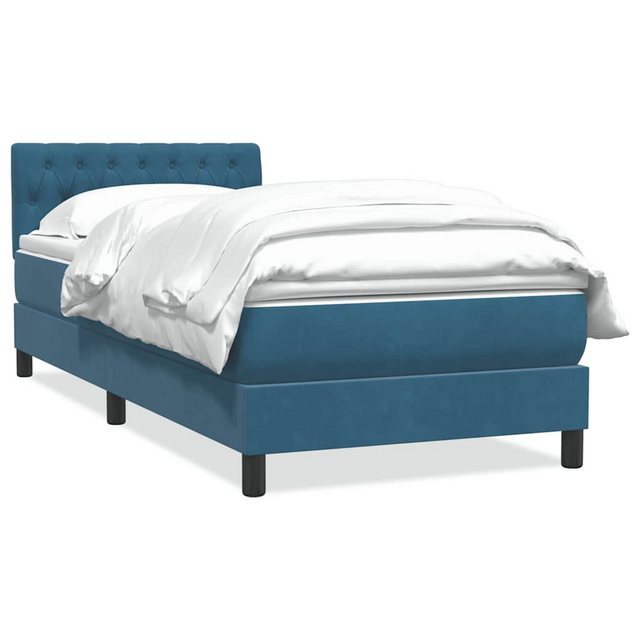 vidaXL Boxspringbett, Boxspringbett mit Matratze Dunkelblau 80x210 cm Samt günstig online kaufen