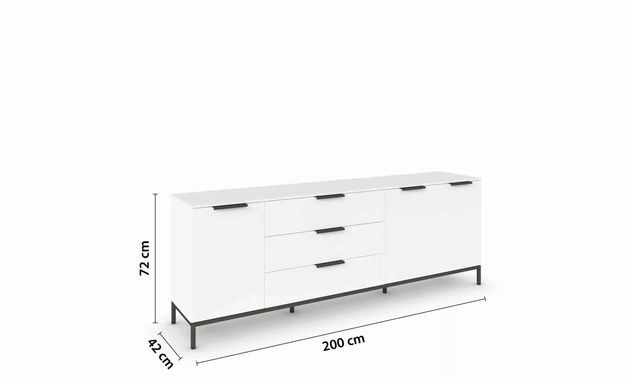 Sideboard  Frome ¦ weiß ¦ Maße (cm): B: 199 H: 72 Kommoden & Sideboards > S günstig online kaufen