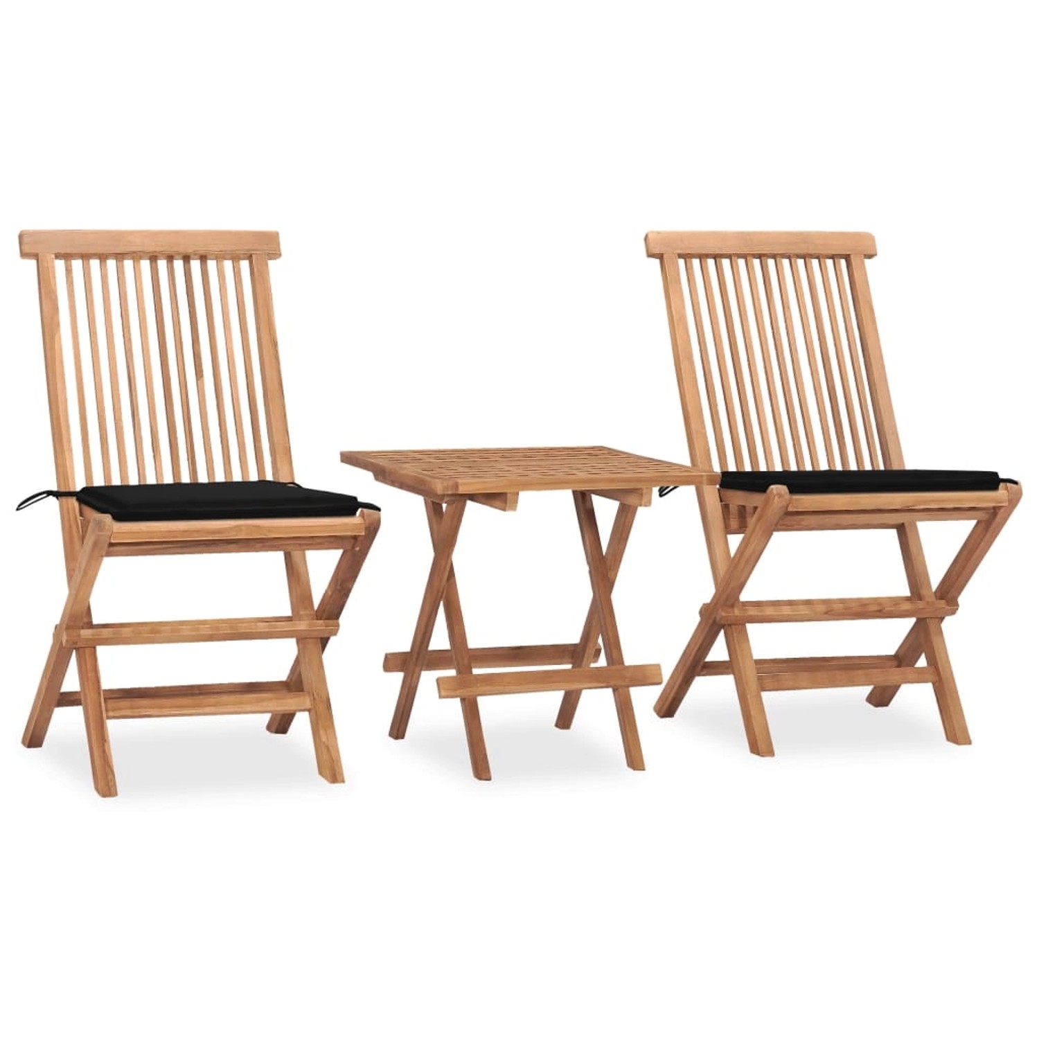 vidaXL 3-tlg Garten-Essgruppe mit Kissen Klappbar Massivholz Teak Modell 35 günstig online kaufen