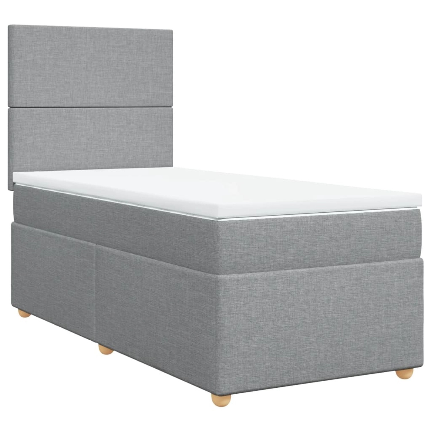 vidaXL Boxspringbett mit Matratze Hellgrau 90x200 cm Stoff2097813 günstig online kaufen