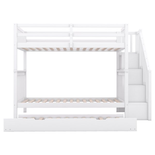 Gotagee Kinderbett Kinderbett Treppenregal ausgestattet mit Rollbett Weiß E günstig online kaufen