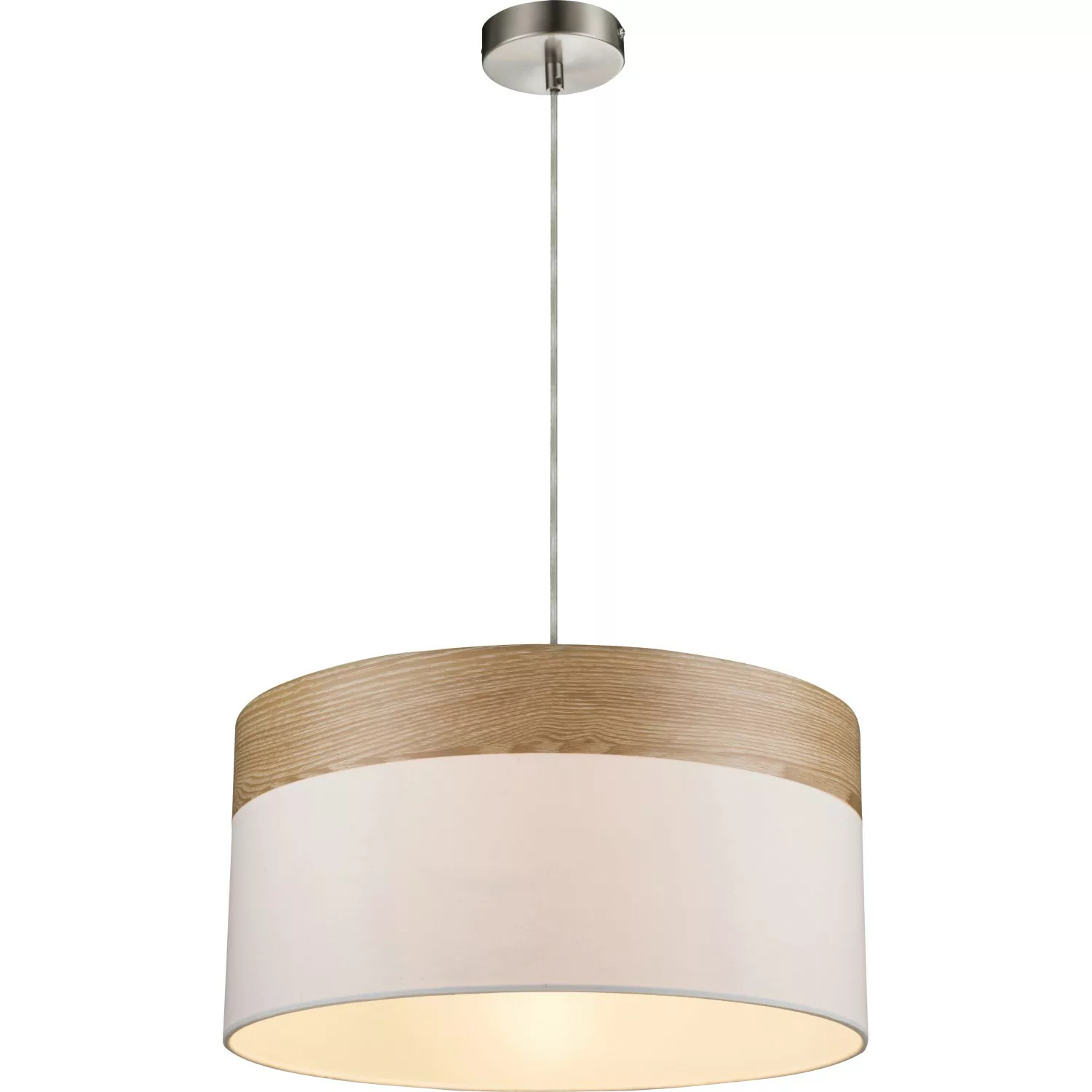 Pendelleuchte, 1-flammig, beige/Holzoptik ¦ beige ¦ Maße (cm): H: 120  Ø: 4 günstig online kaufen