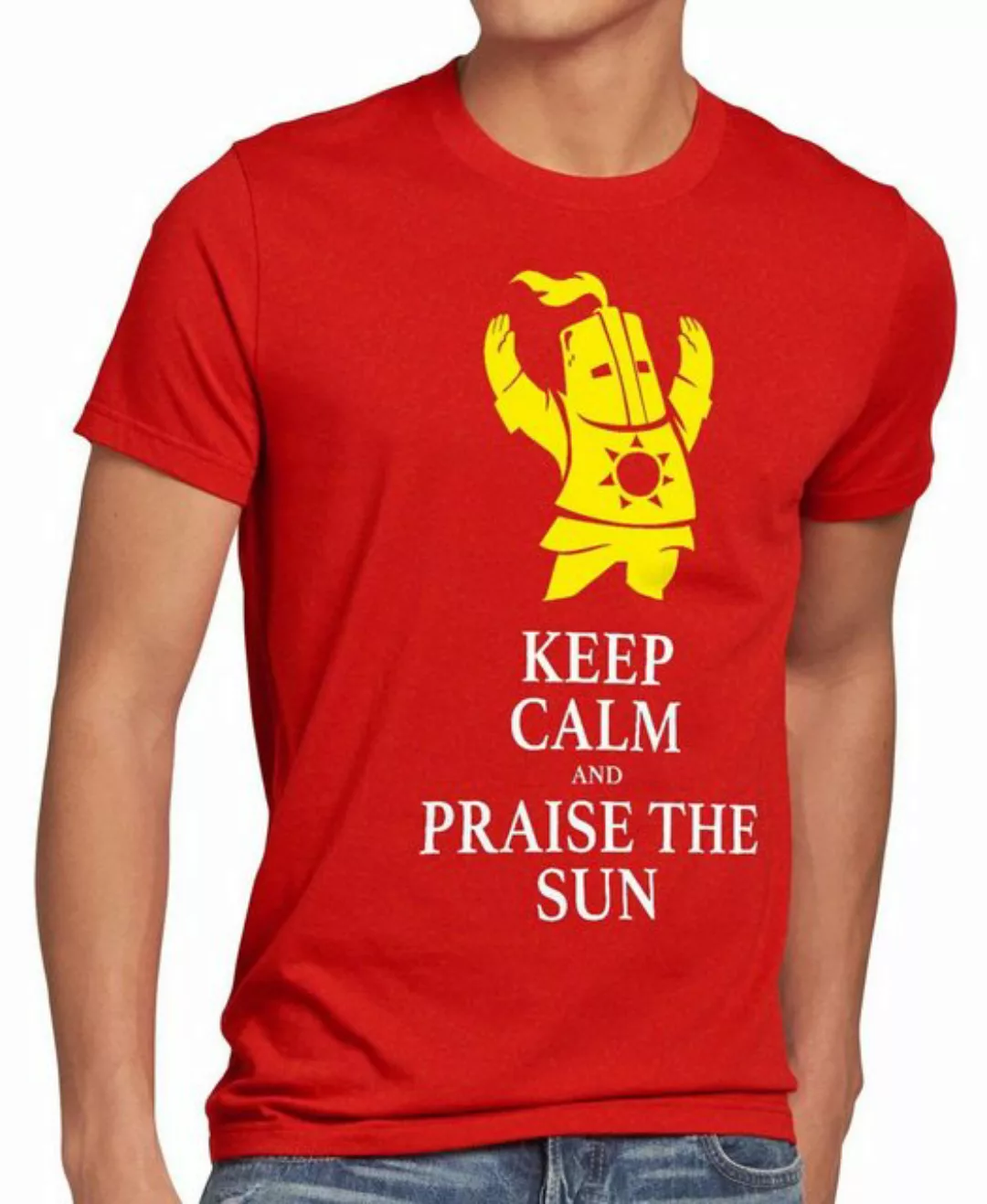 Print-Shirt Herren T-Shirt Keep Calm Praise the Sun Dark Sunbro Solaire Sou günstig online kaufen