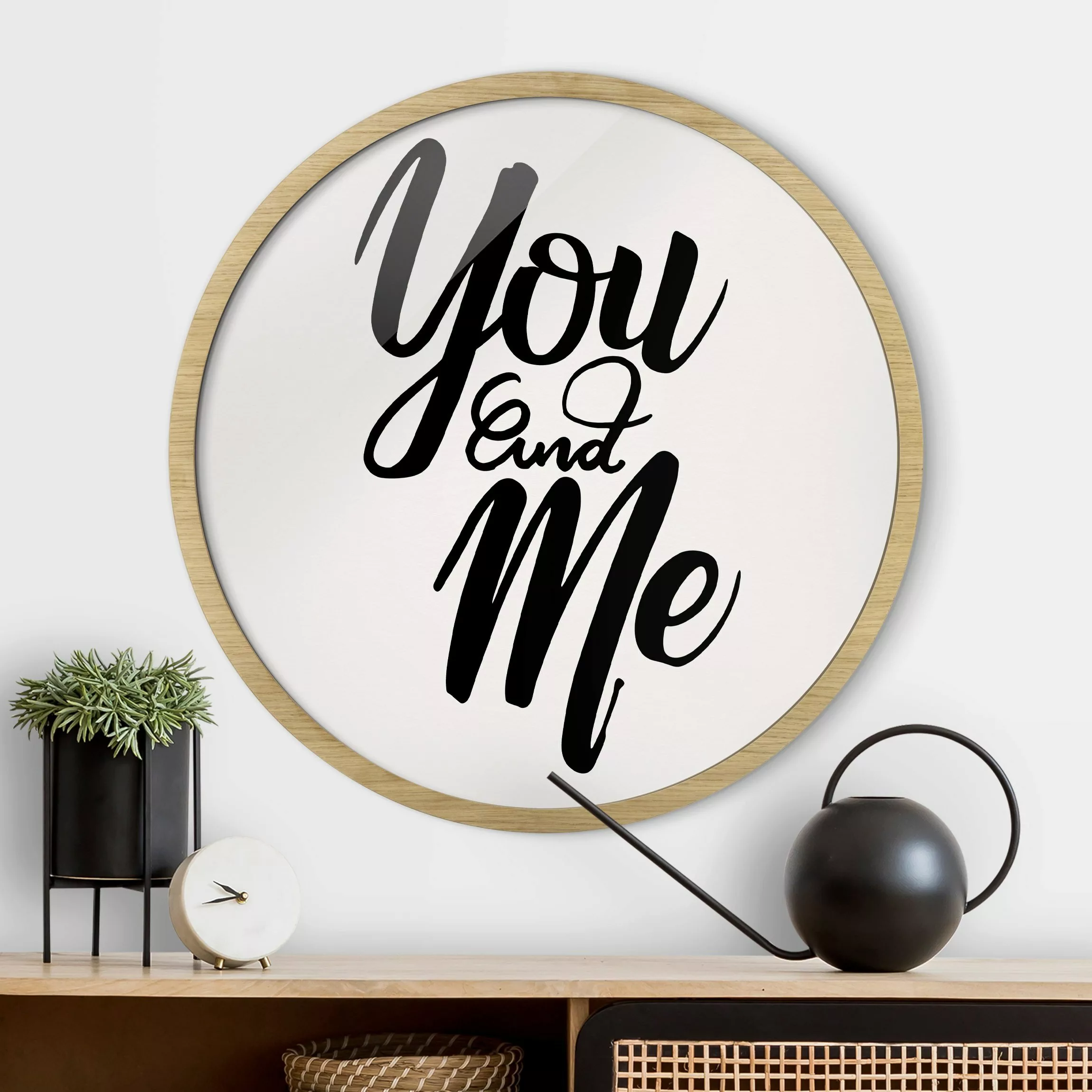 Rundes Bild mit Rahmen You and Me günstig online kaufen