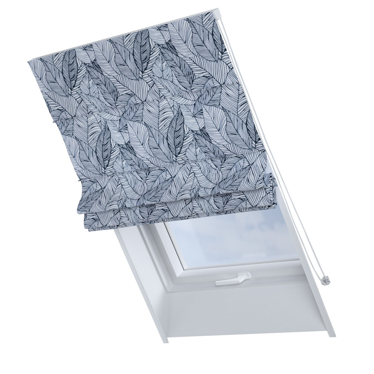 Dekoria Dachfenster-Raffrollo Rimini, dunkelblau-weiß, 50 x 60 cm günstig online kaufen