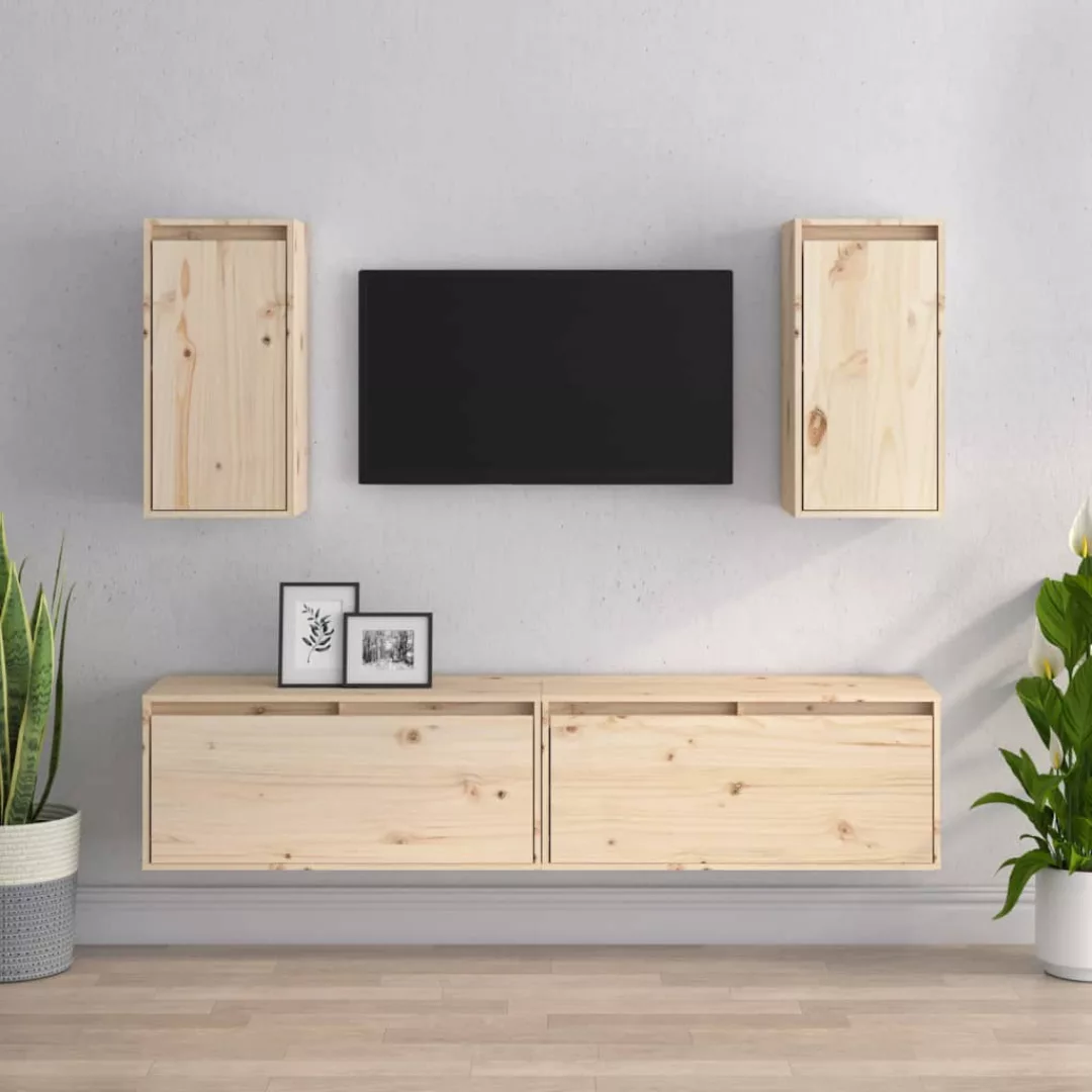 vidaXL TV-Schrank TV-Schränke 4 Stk Massivholz Kiefer Lowboard Lowboard günstig online kaufen