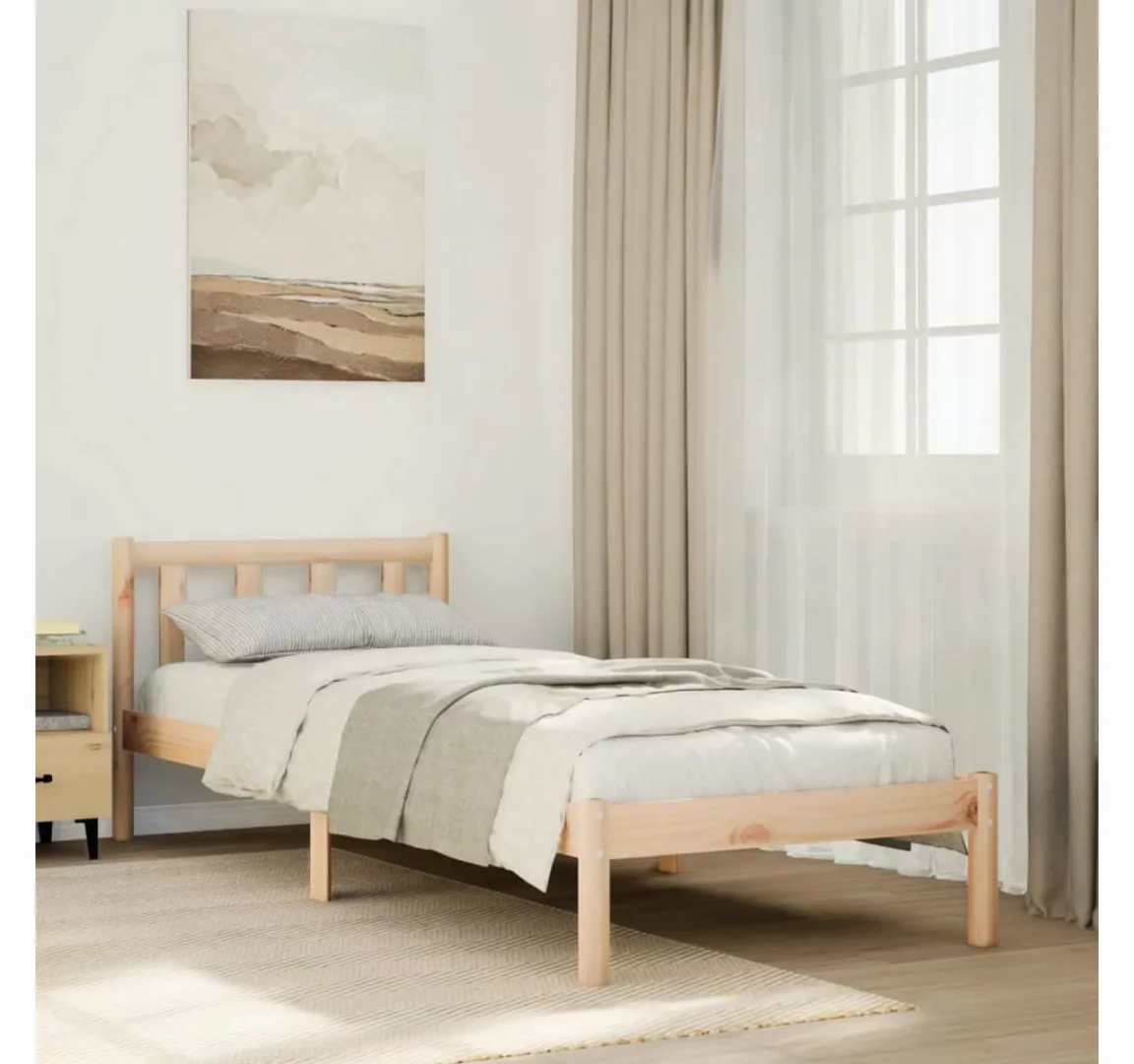 vidaXL Bett, Massivholzbett Extra Lang ohne Matratze 90x220 Kiefernholz günstig online kaufen