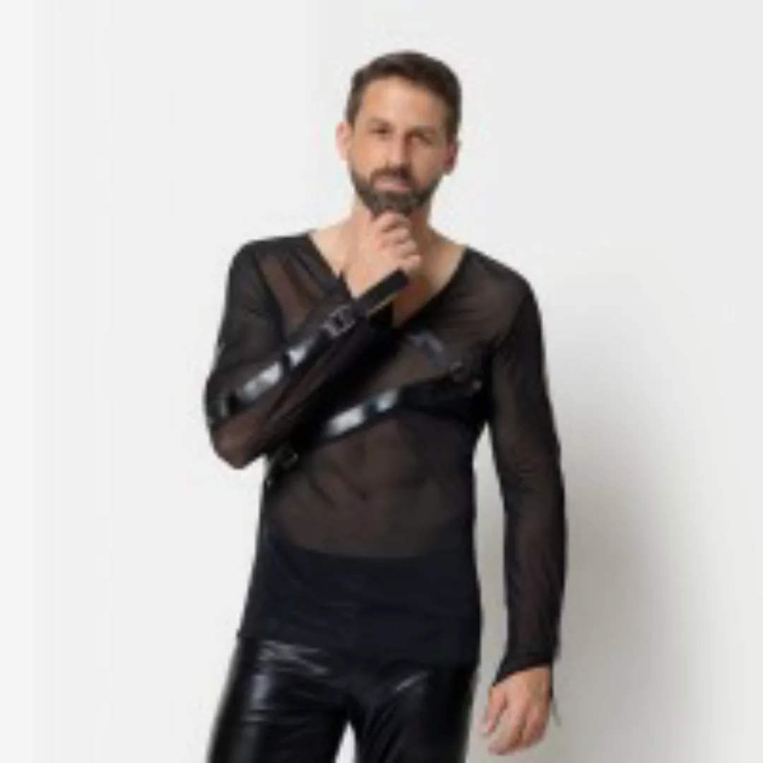 Mesh Shirt mit Gurt-Akzenten günstig online kaufen