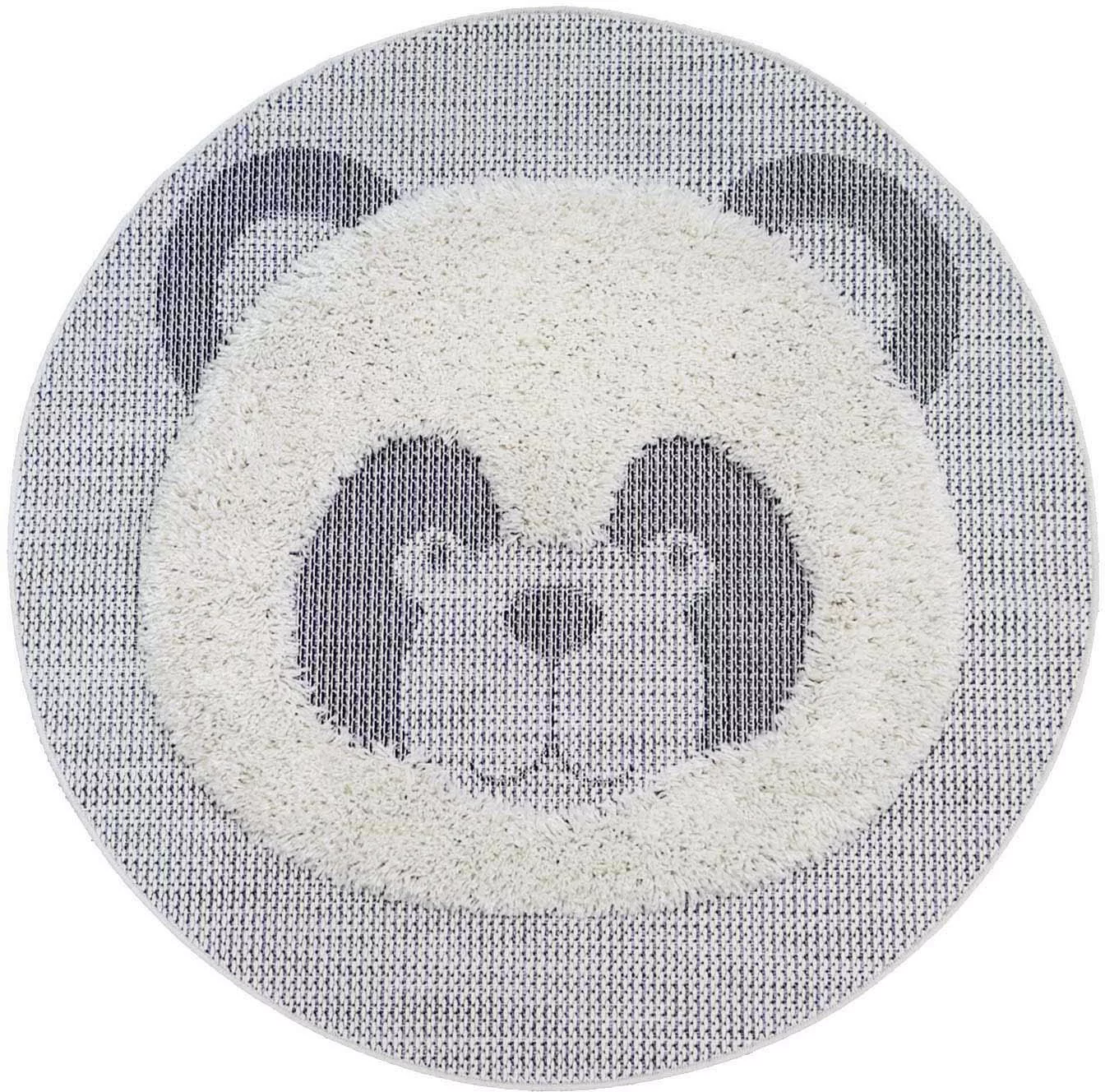 Primaflor-Ideen in Textil Kinderteppich »NAVAJO - Panda«, rund, 35 mm Höhe, günstig online kaufen