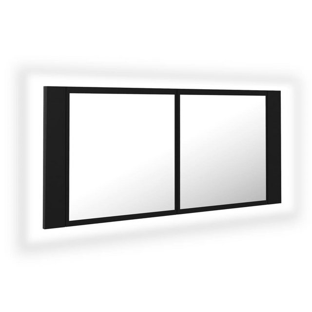 vidaXL Badezimmerspiegelschrank LED-Bad-Spiegelschrank Schwarz 100x12x45 cm günstig online kaufen