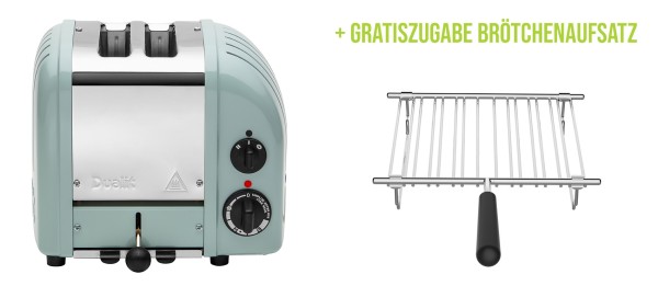 Classic Toaster Premium 2-Schlitz inkl. Gratis Brötchenaufsatz Eukalyptus günstig online kaufen