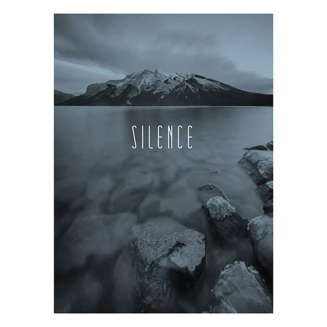 Komar Wandbild Word Lake Silence Steel Natur B/L: ca. 30x40 cm günstig online kaufen