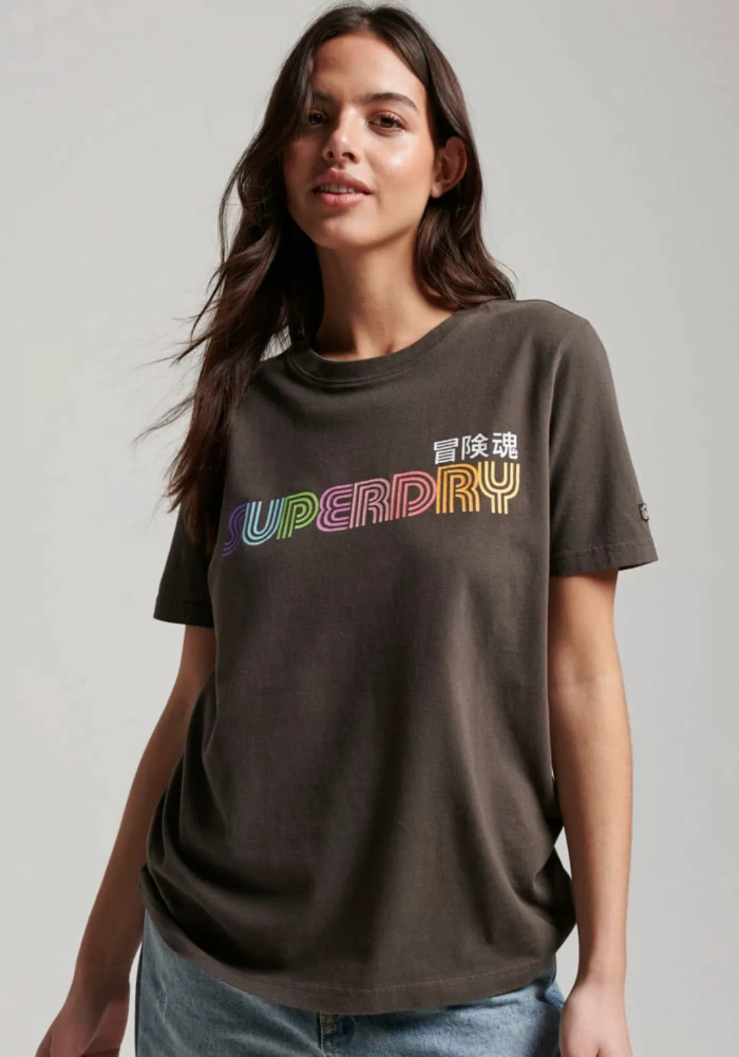 Superdry Rundhalsshirt "VINTAGE RETRO RAINBOW TEE" günstig online kaufen