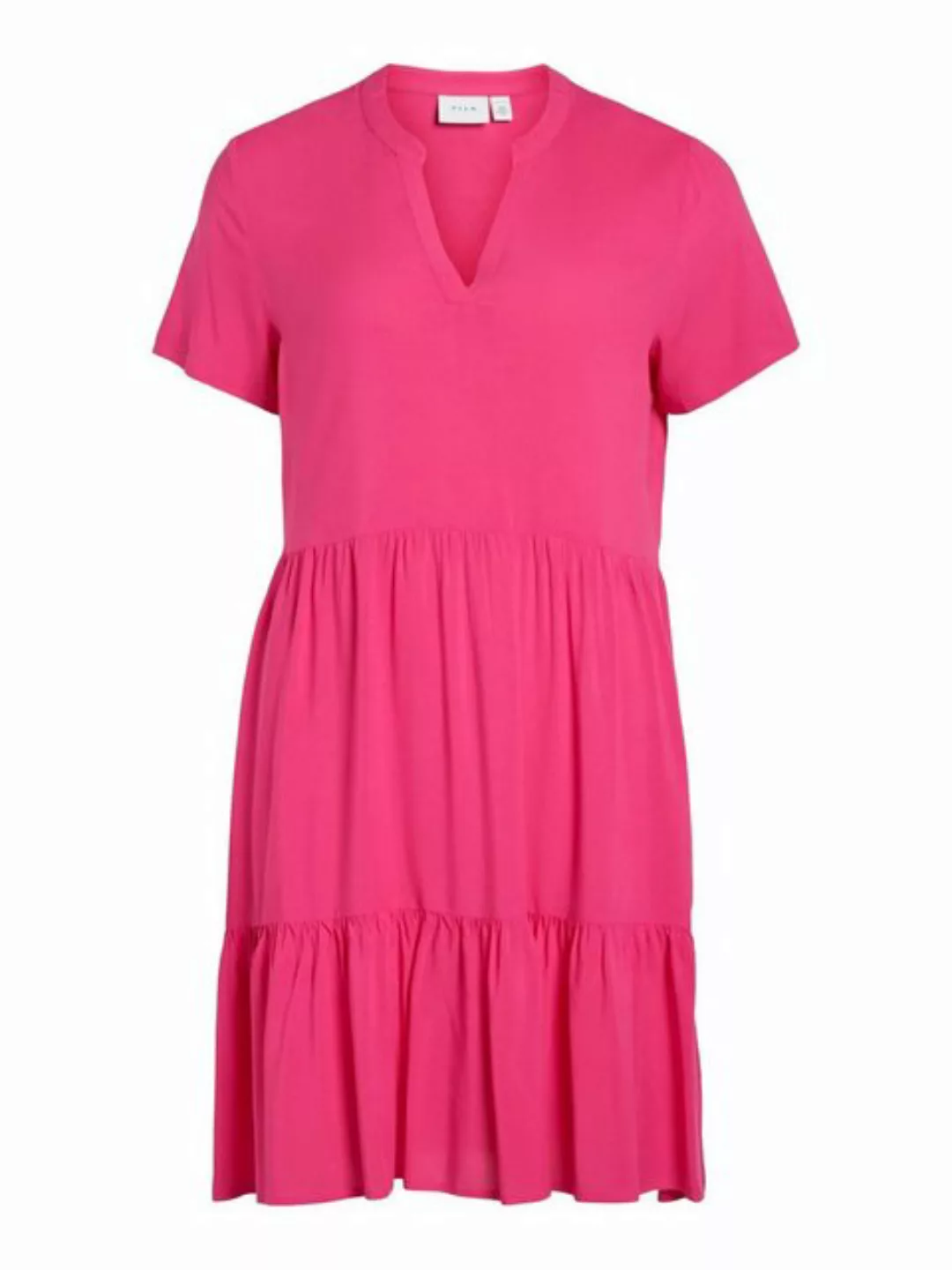 Vila Shirtkleid Lockeres Sommer Dress Stufen-Look Volant Kleid mit V-Neck ( günstig online kaufen