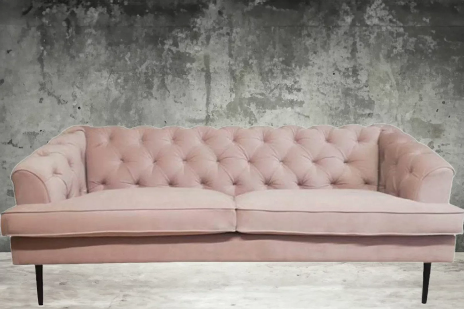KAWOLA Sofa MIRA 3-Sitzer Stoff light rose günstig online kaufen