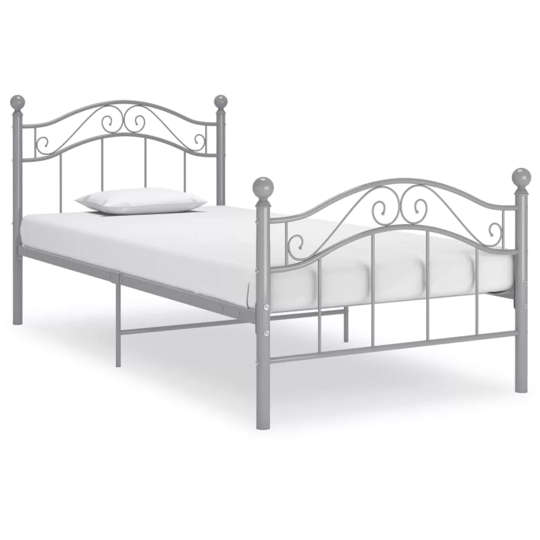 Bett Grau Metall 90x200 Cm günstig online kaufen