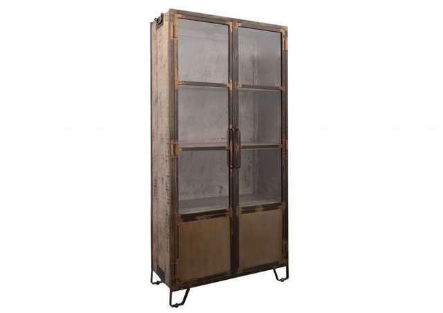 Massivmoebel24 Standvitrine (Vitrine Mango 90x40x190 braun lackiert HEAVY I günstig online kaufen