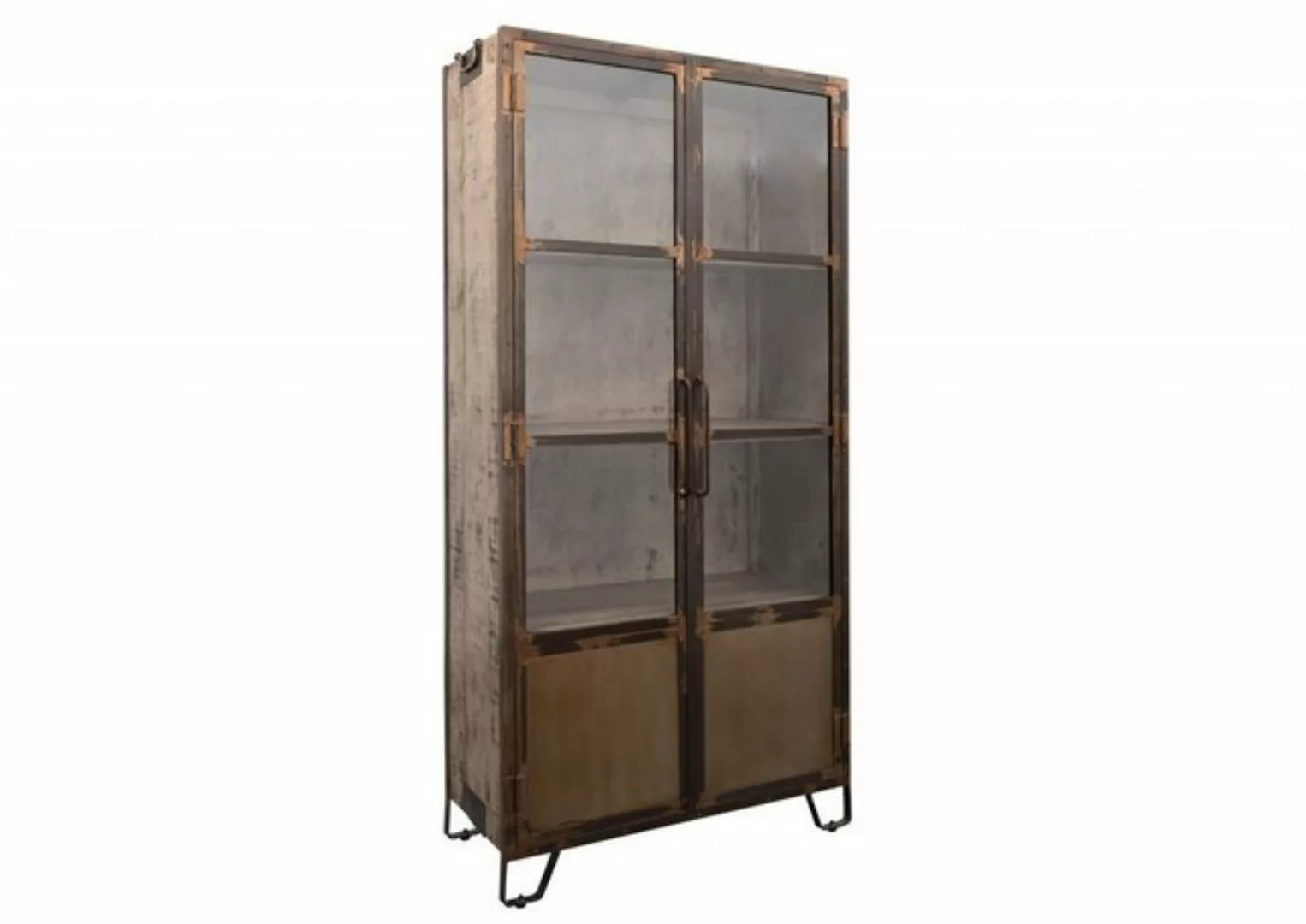 Massivmoebel24 Standvitrine (Vitrine Mango 90x40x190 braun lackiert HEAVY I günstig online kaufen