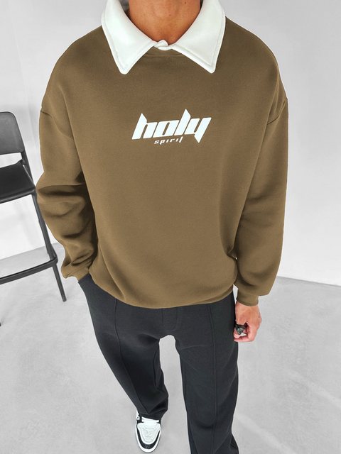 Abluka Sweatshirt Polo Sweatshirt aus Fleece Oversize Polo Sweatshirt günstig online kaufen