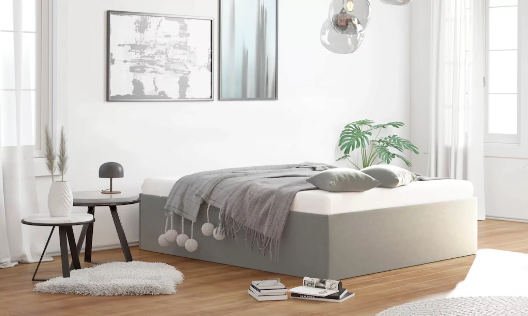 Westfalia Schlafkomfort Polsterbett "Amrum", in Samtvelours ohne Kopfteil, günstig online kaufen