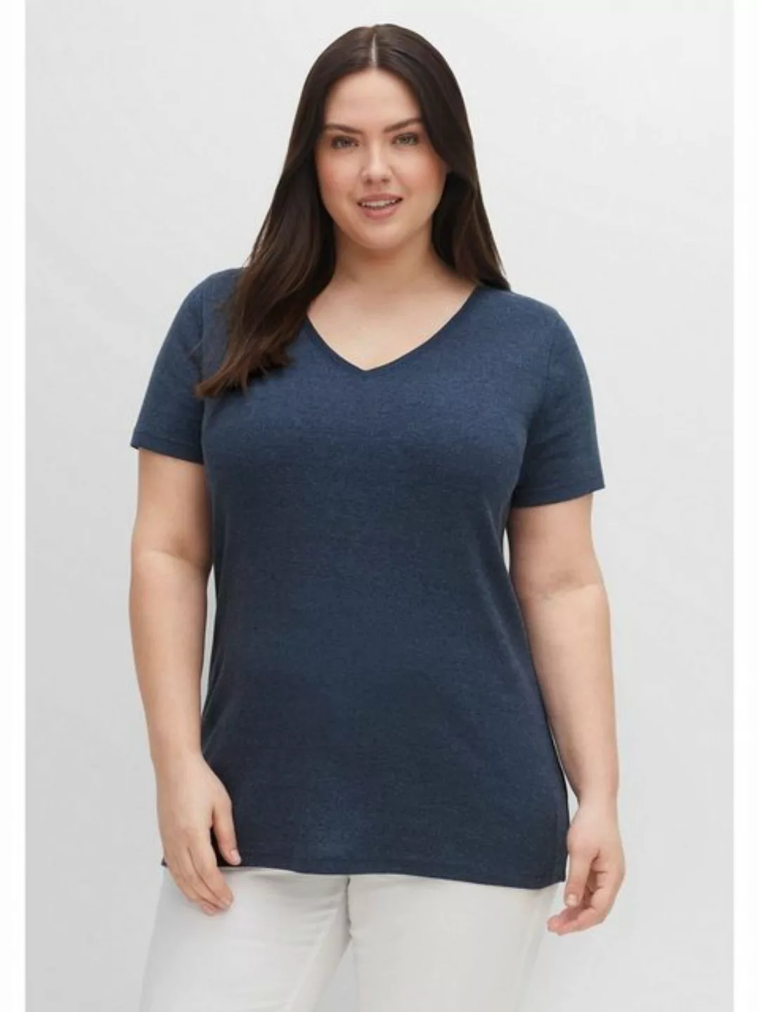 Sheego T-Shirt "Große Größen", im Doppelpack, mit V-Ausschnitt günstig online kaufen