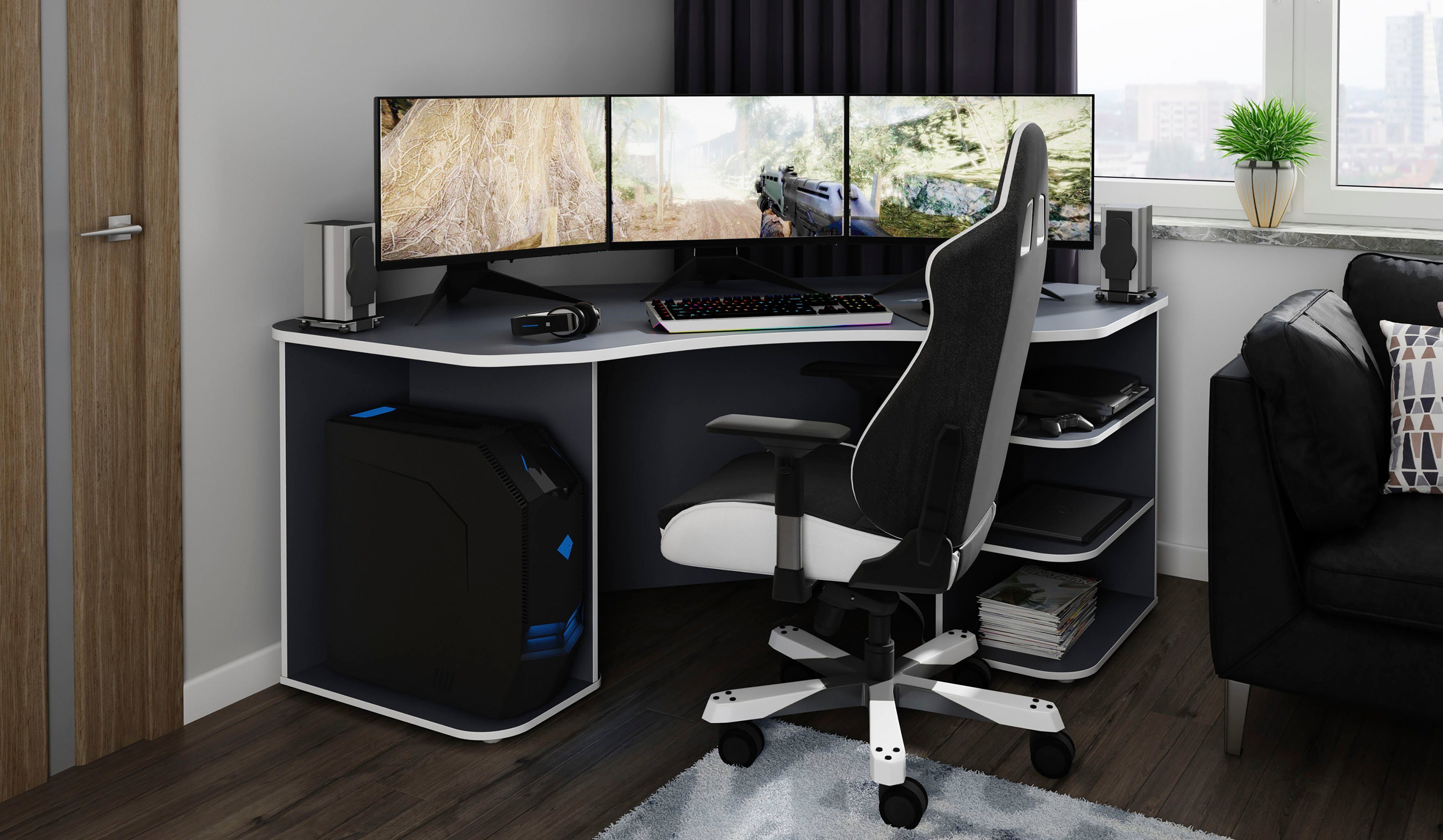 byLIVING Gamingtisch "Thanatos", Breite 198 cm, moderner Eckschreibtisch günstig online kaufen